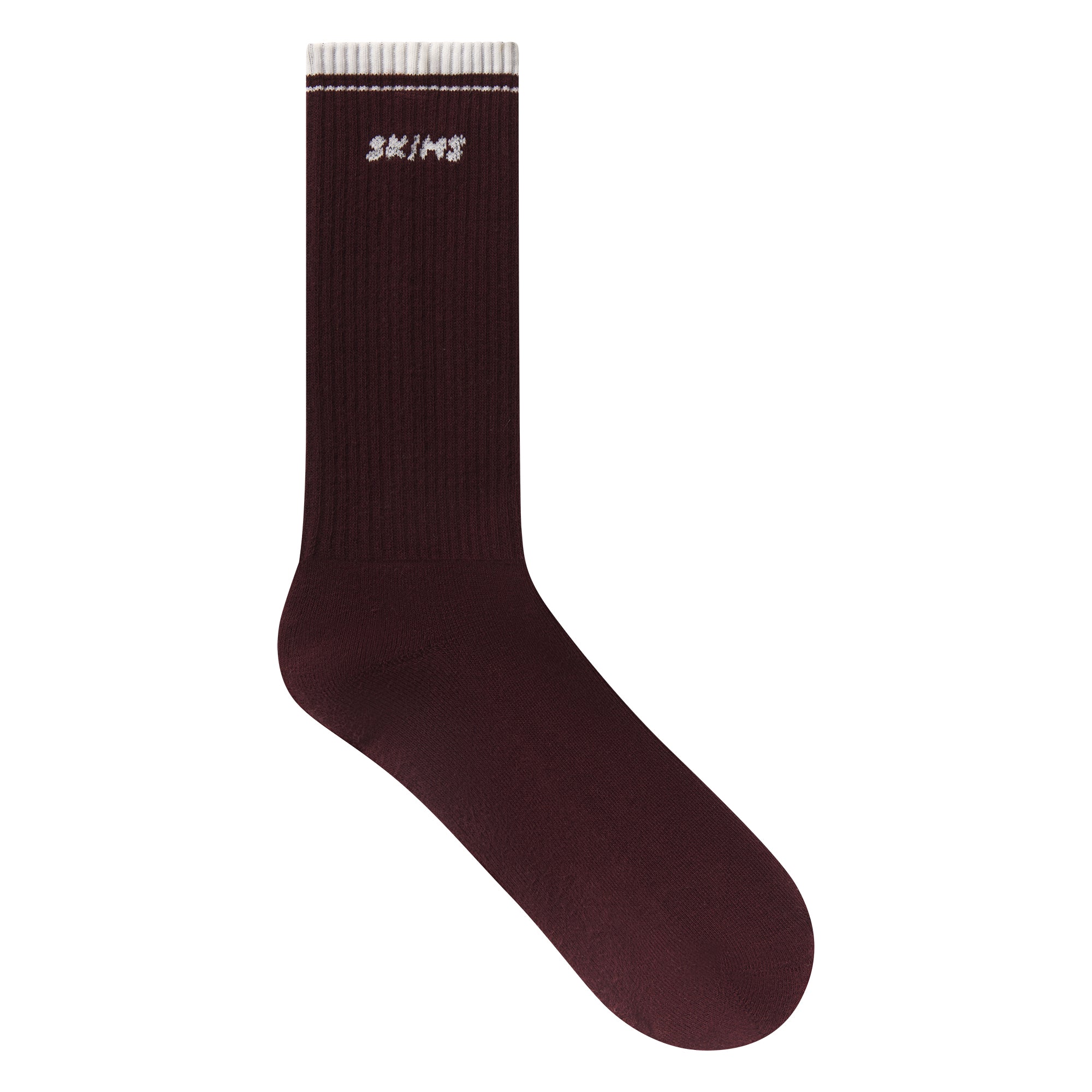 SKIMS SOCKS RIBBED CREW LOGO SOCK 3-PACK | CURRANT SNOW MULTI - Image 4