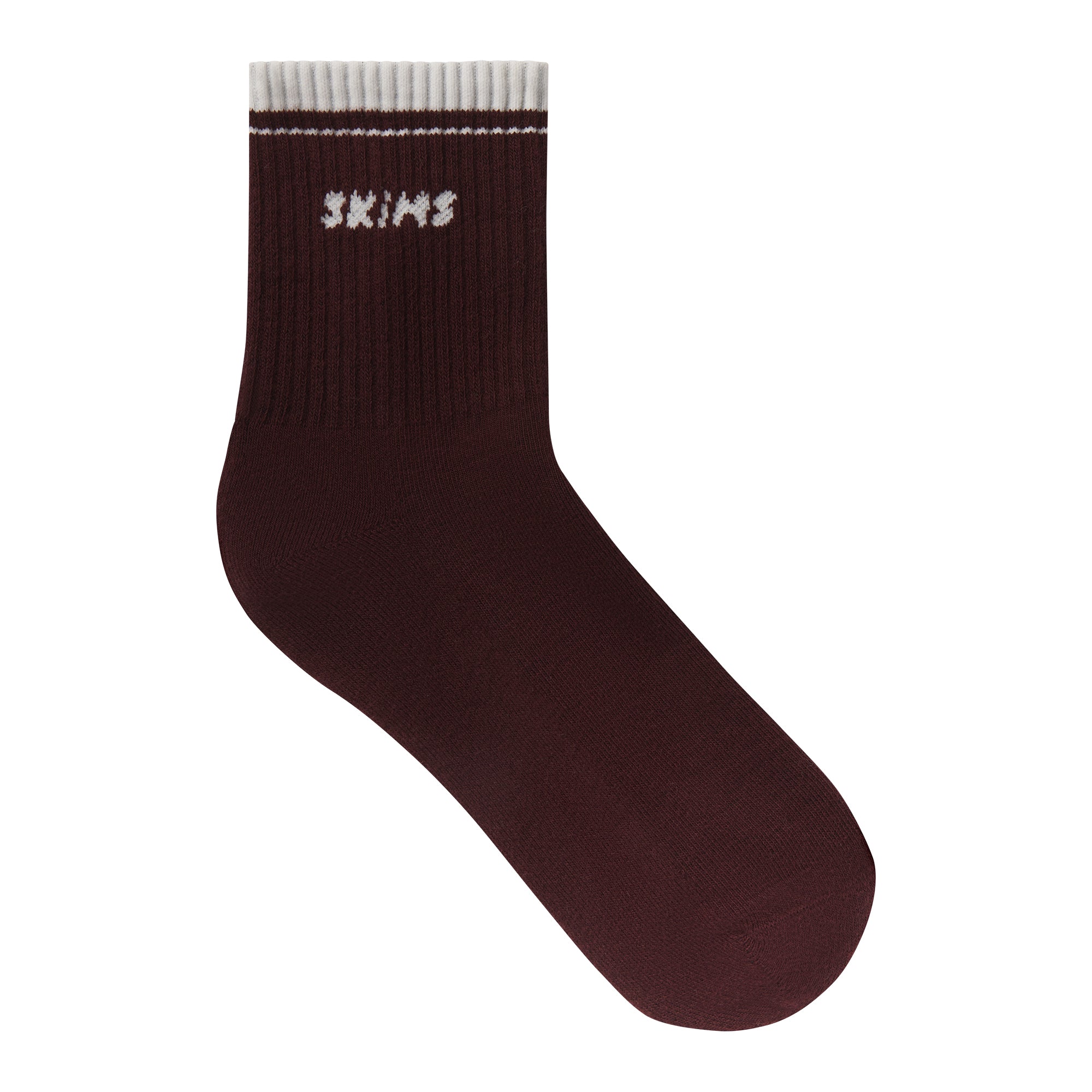 SKIMS SOCKS RIBBED QUARTER CREW LOGO SOCK 3-PACK | CURRANT SNOW MULTI - Image 4