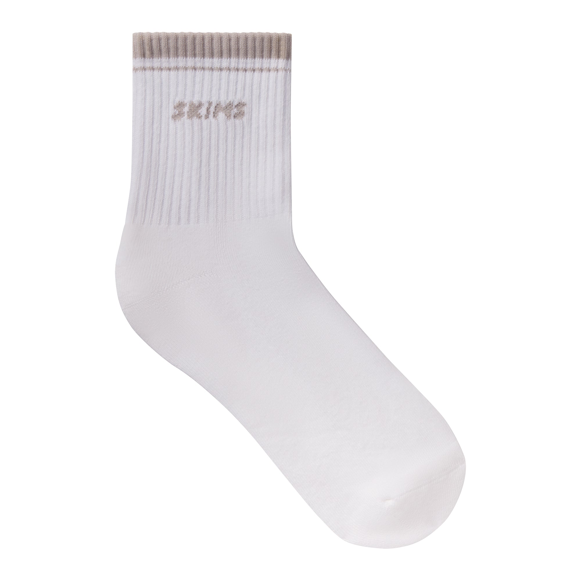 SKIMS SOCKS RIBBED QUARTER CREW LOGO SOCK 3-PACK | STONE MULTI - Image 5