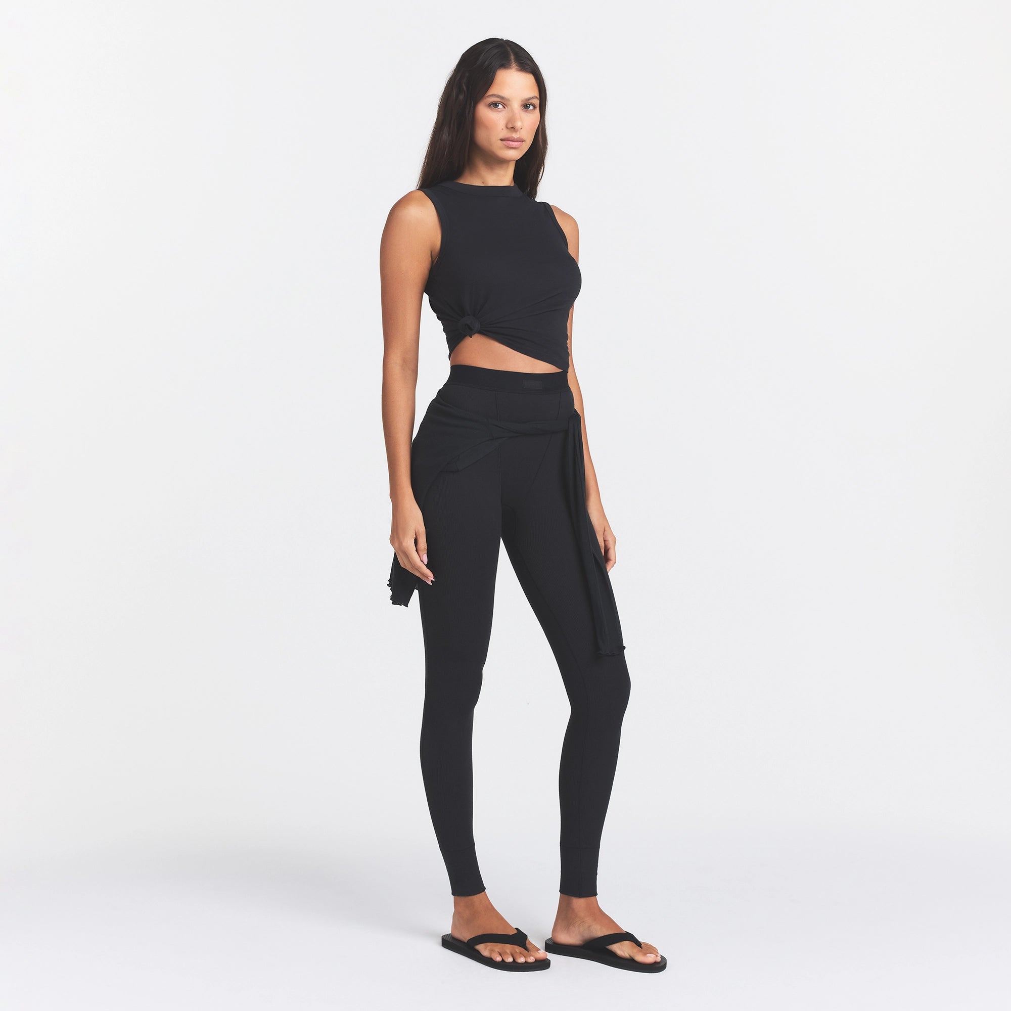 COTTON RIB LEGGING | SOOT - Image 5