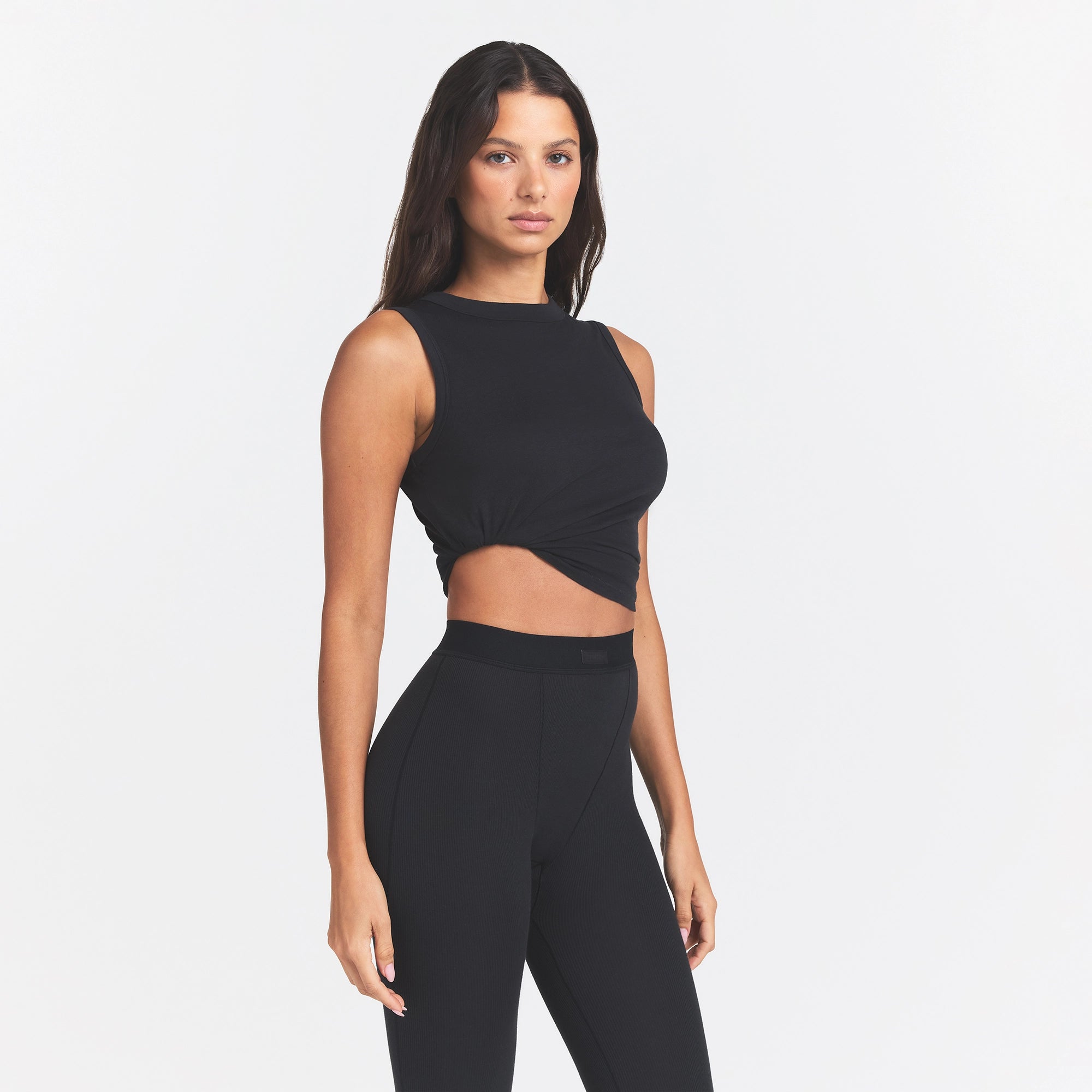 COTTON RIB LEGGING | SOOT - Image 6