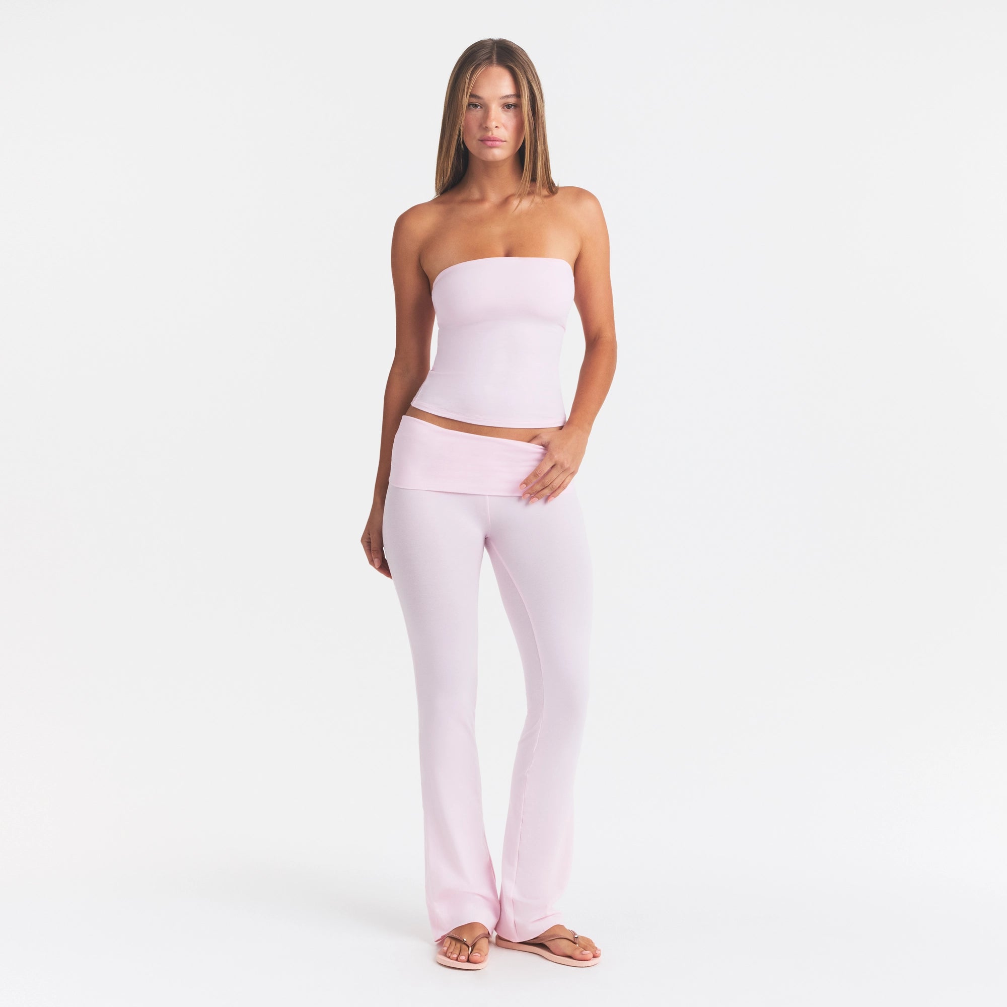 COTTON JERSEY FOLDOVER PANT | CHERRY BLOSSOM - Image 2