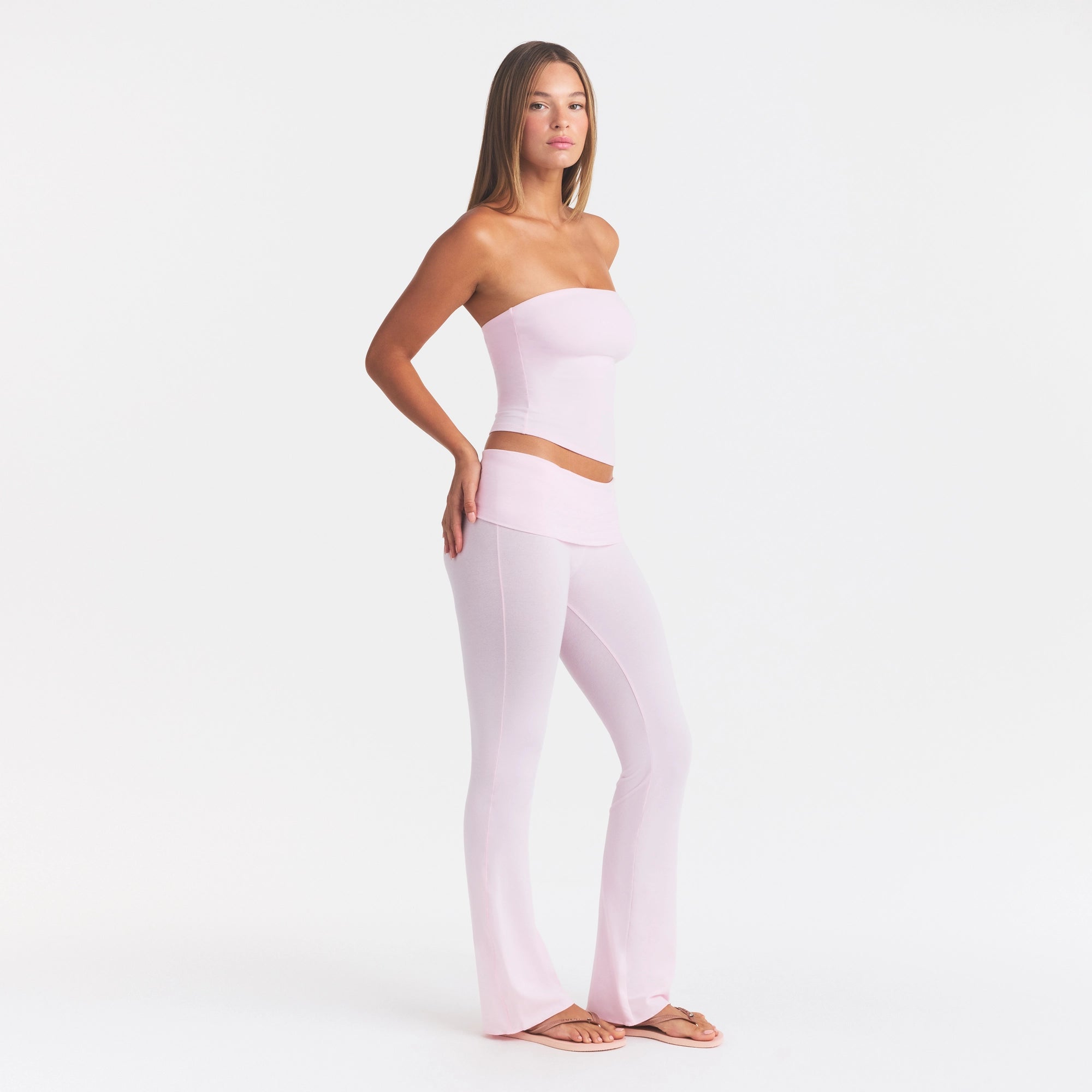 COTTON JERSEY FOLDOVER PANT | CHERRY BLOSSOM - Image 3