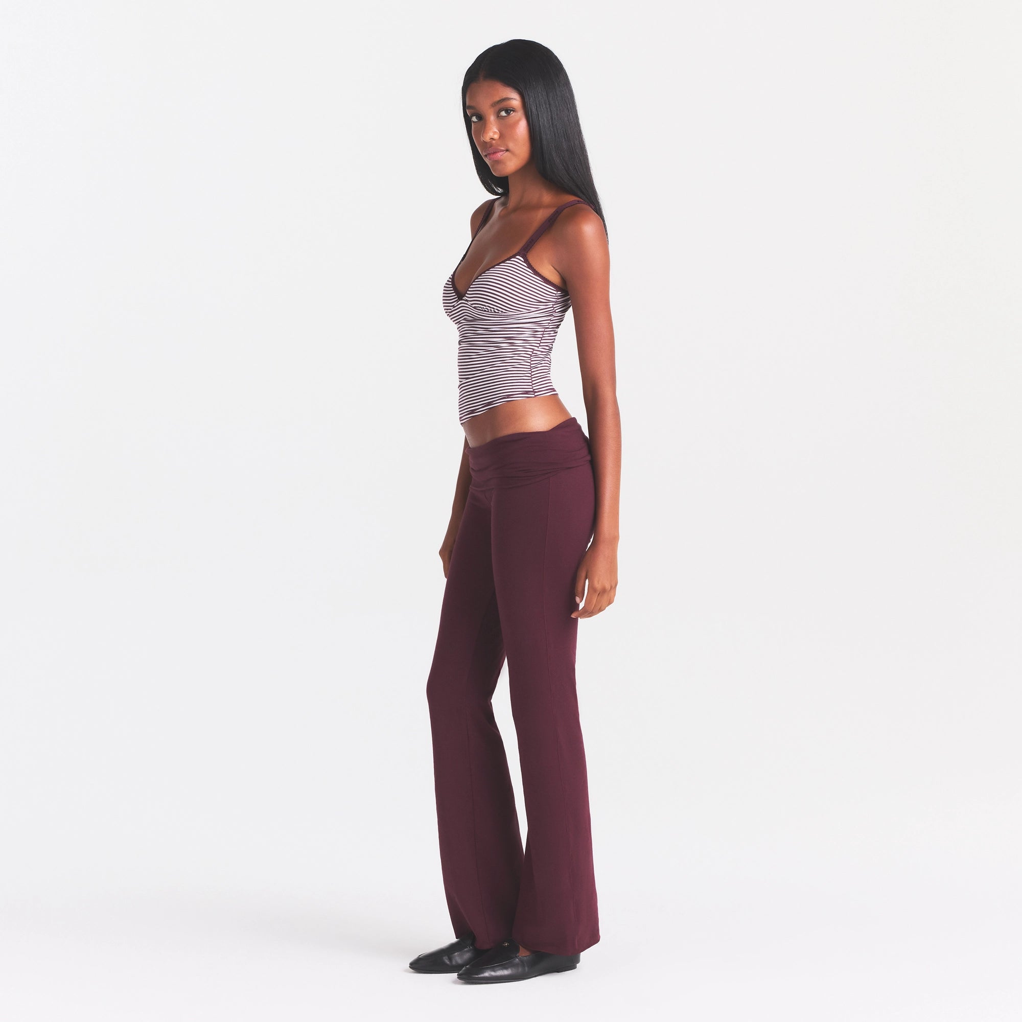 COTTON JERSEY FOLDOVER PANT | CURRANT - Image 3