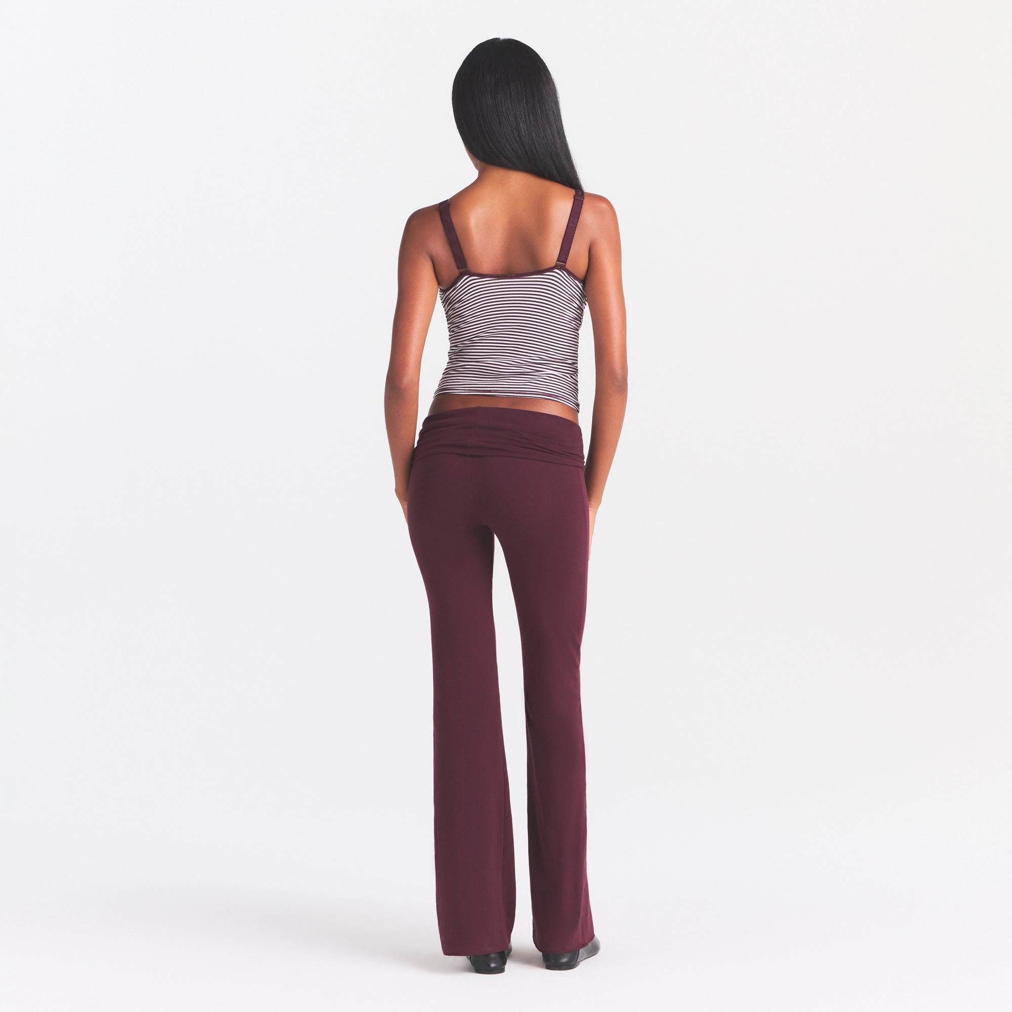 COTTON JERSEY FOLDOVER PANT | CURRANT - Image 4