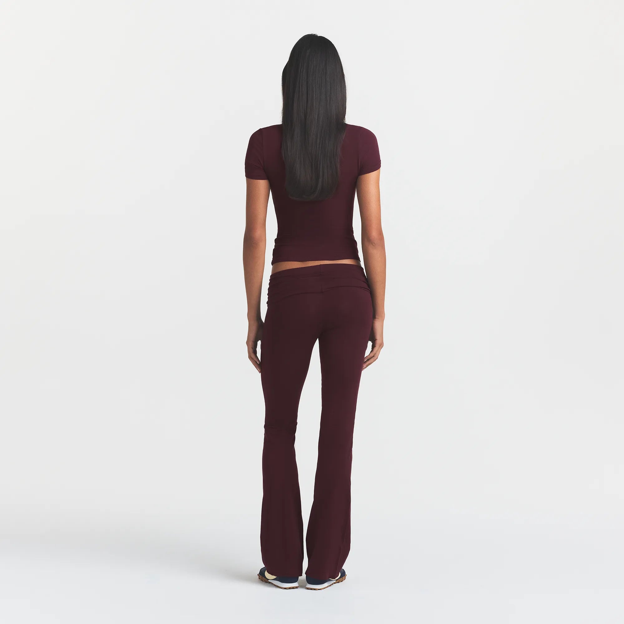 COTTON JERSEY FOLDOVER PANT | CURRANT - Image 4