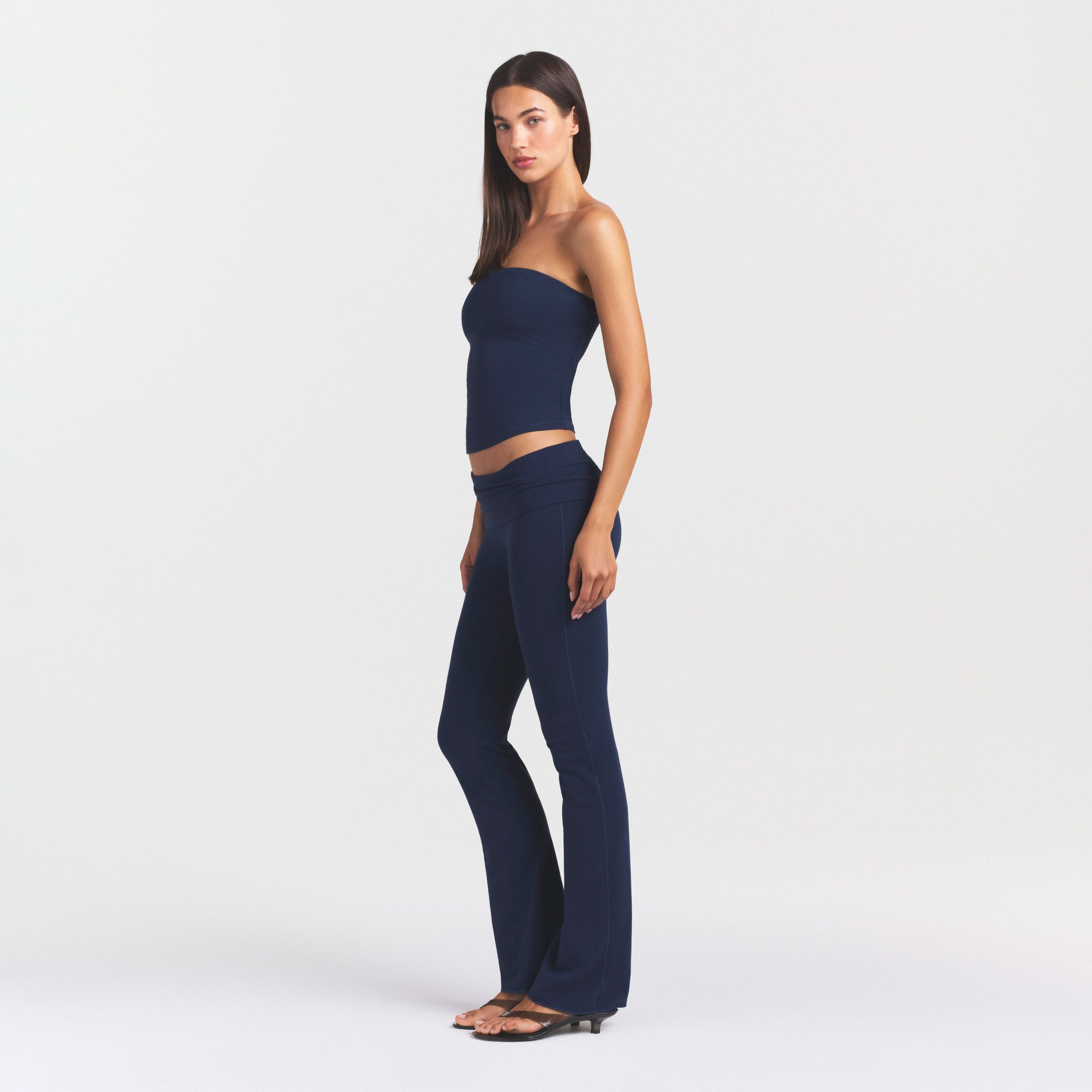 COTTON JERSEY FOLDOVER PANT | NAVY - Image 2
