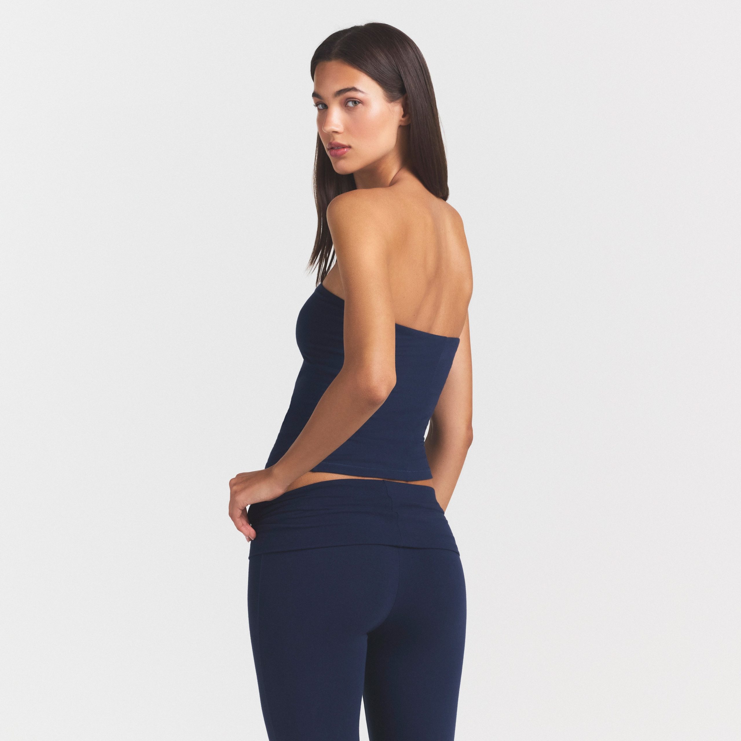COTTON JERSEY FOLDOVER PANT | NAVY - Image 4