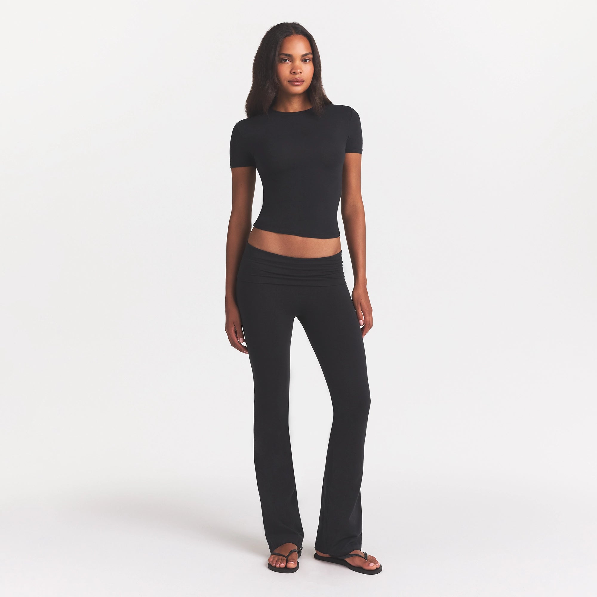 COTTON JERSEY FOLDOVER PANT | SOOT - Image 2