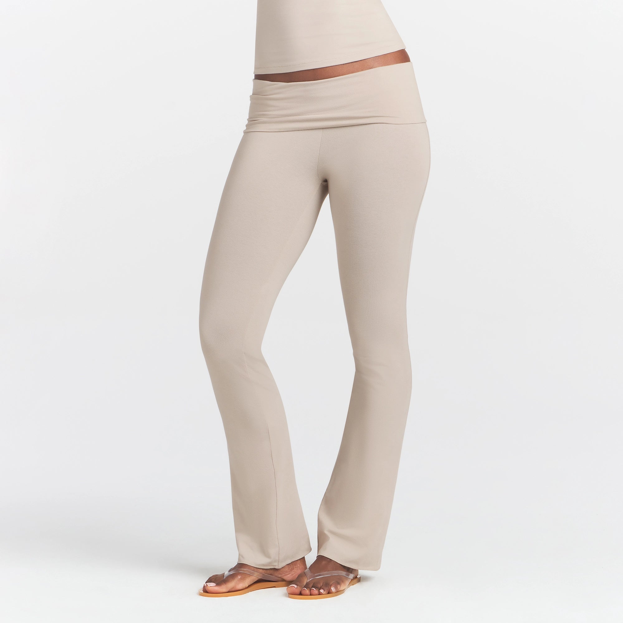 COTTON JERSEY FOLDOVER PANT | STONE - Image 3