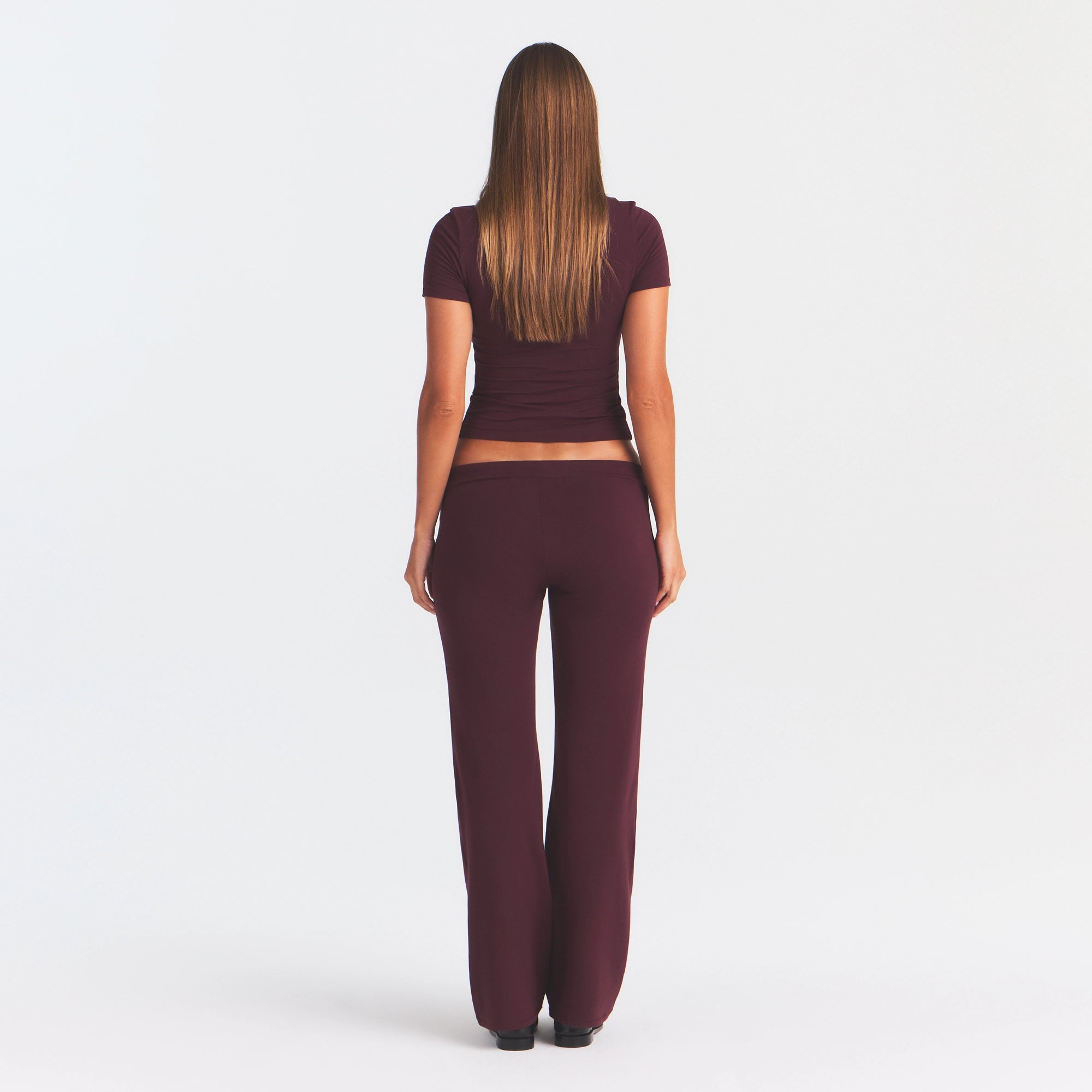 COTTON JERSEY STRAIGHT LEG PANT | CURRANT - Image 4