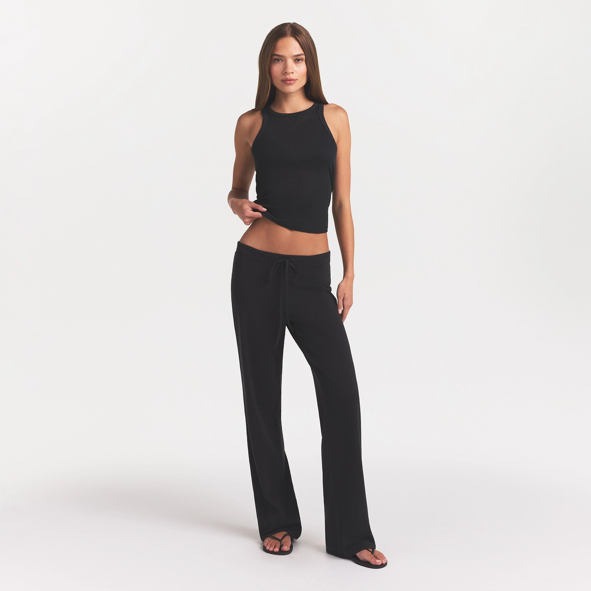 COTTON JERSEY STRAIGHT LEG PANT | SOOT - Image 2