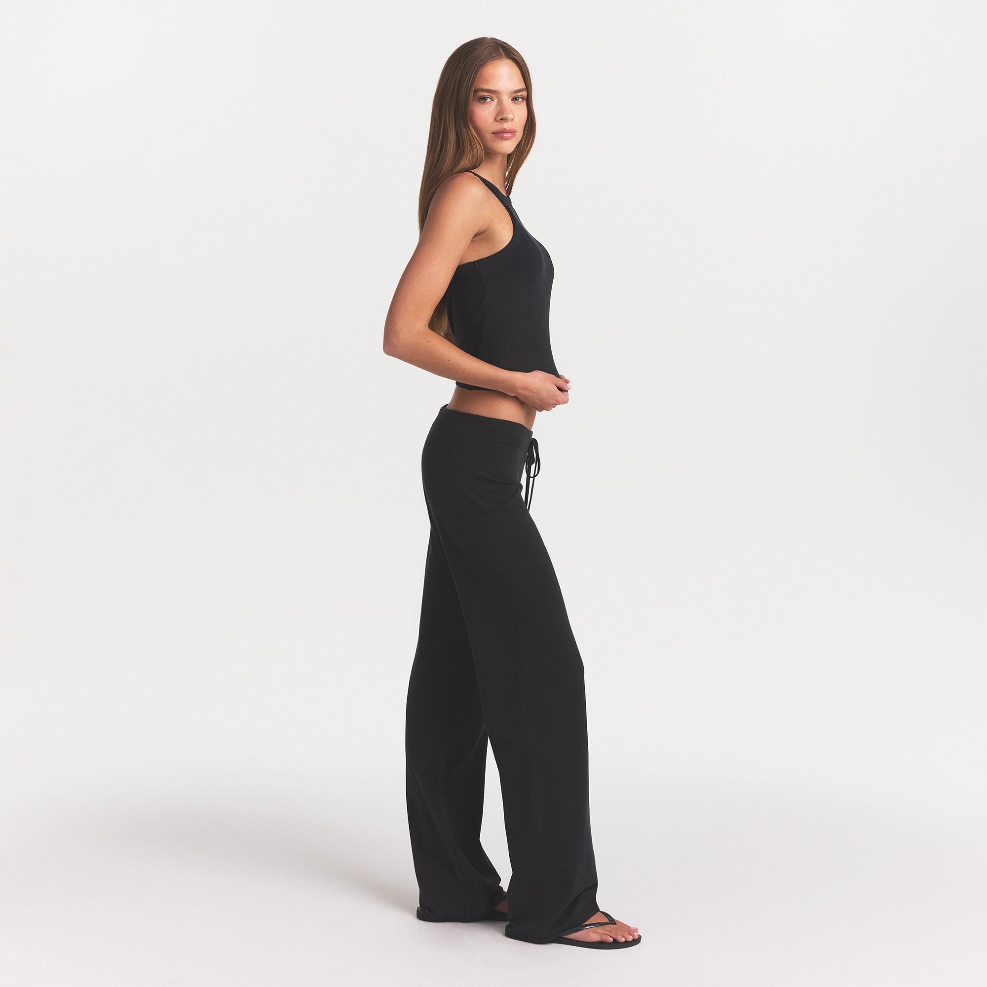 COTTON JERSEY STRAIGHT LEG PANT | SOOT - Image 3