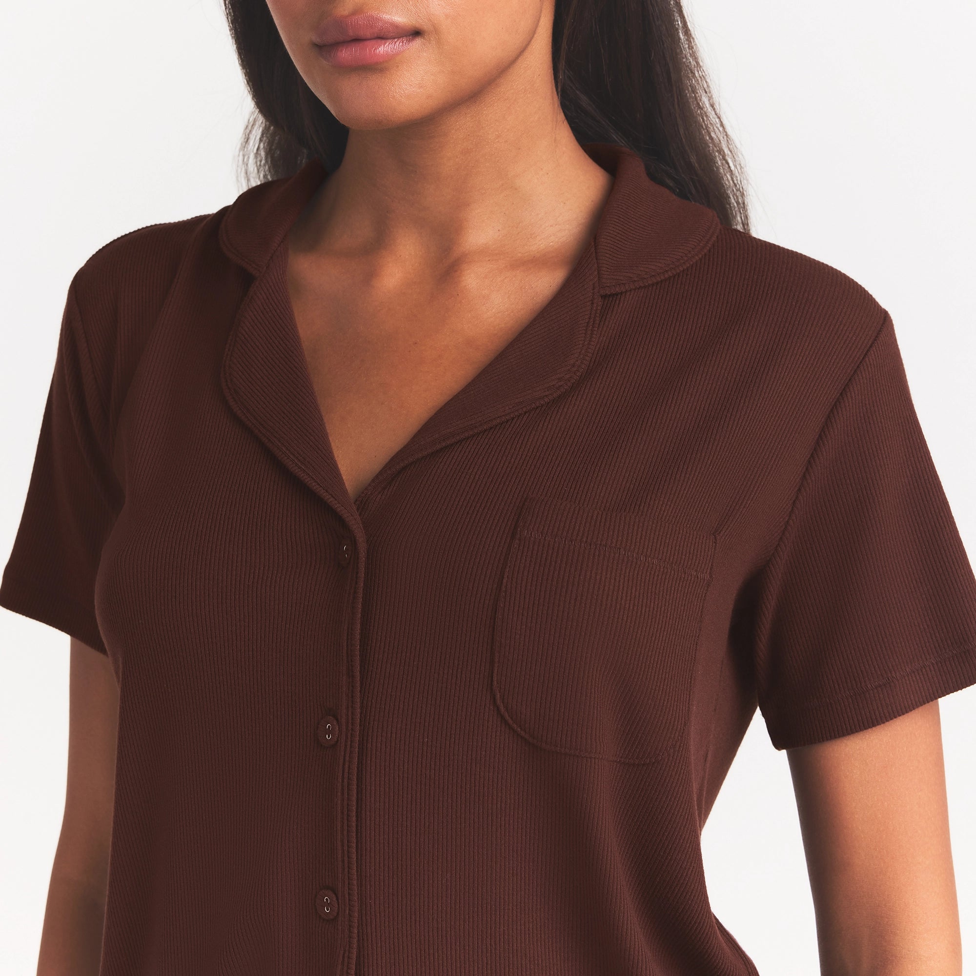 SOFT LOUNGE SHORT SLEEP SET | COCOA - Image 4