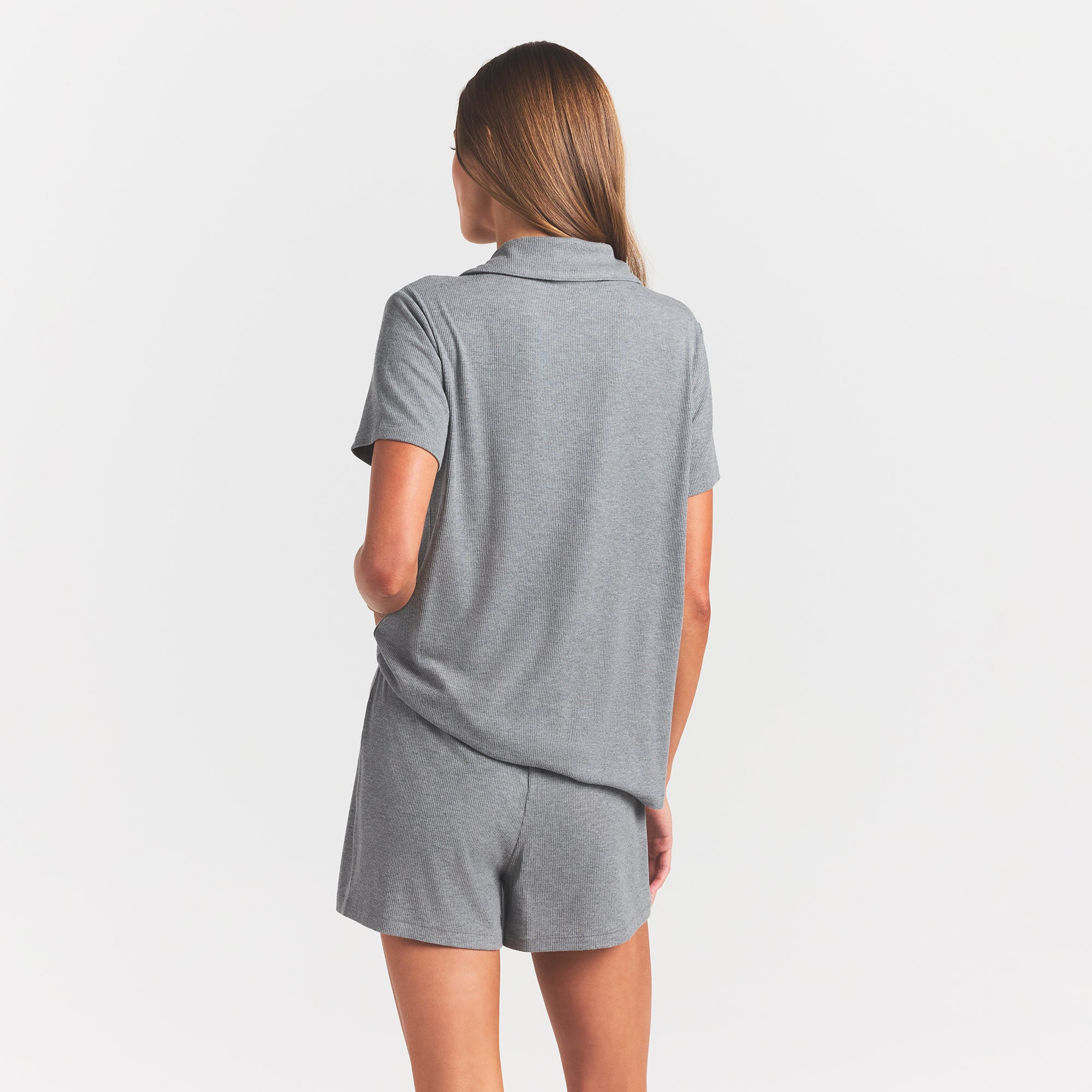 SOFT LOUNGE SHORT SLEEP SET | HEATHER GREY - Image 4