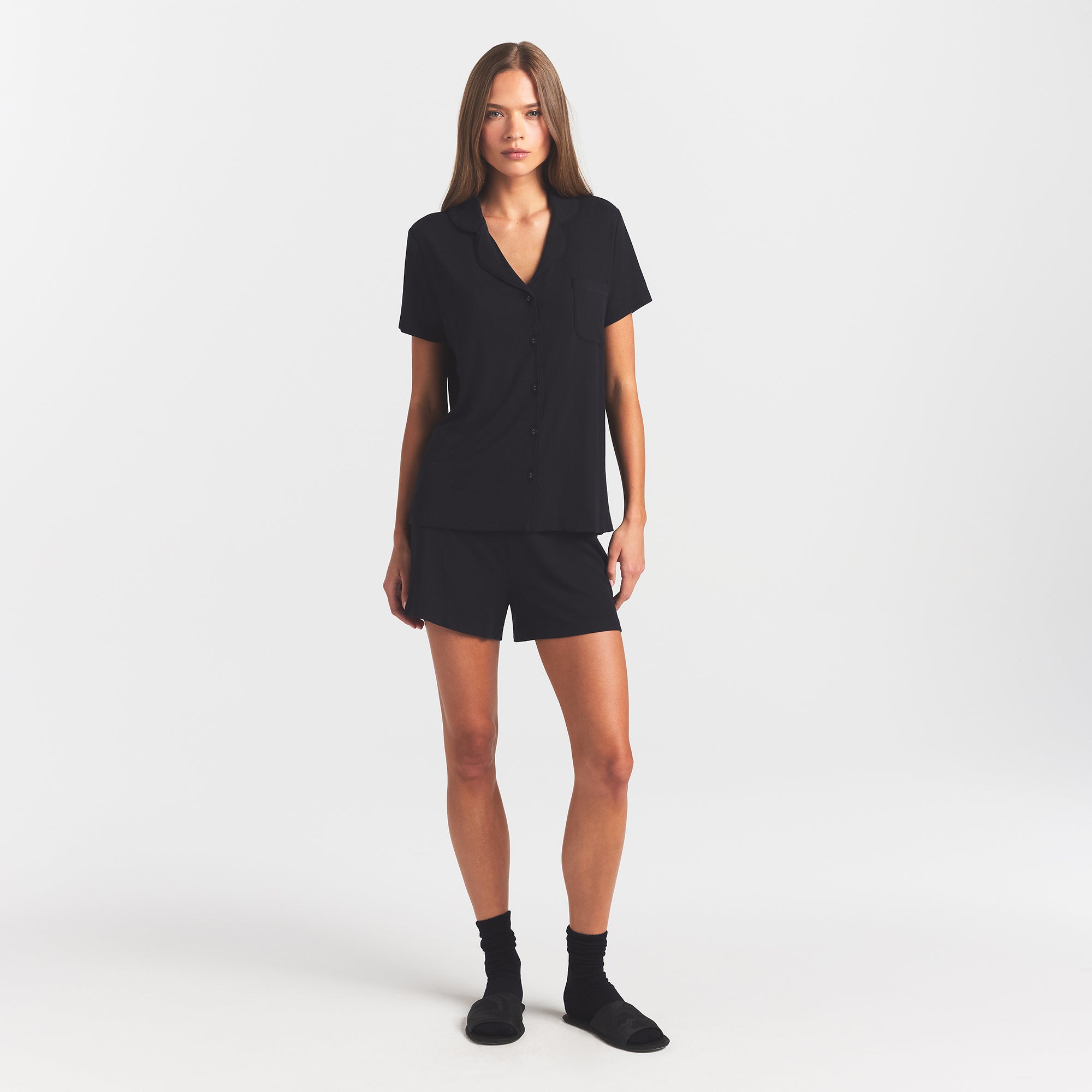 SOFT LOUNGE SHORT SLEEP SET | ONYX - Image 2