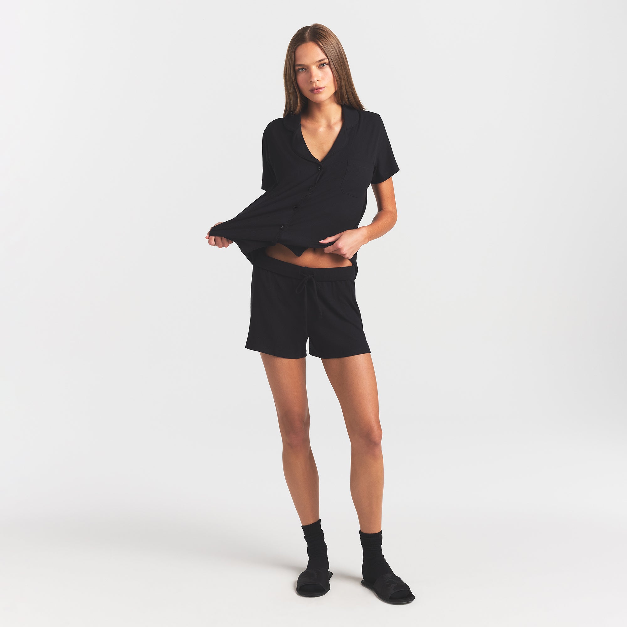 SOFT LOUNGE SHORT SLEEP SET | ONYX - Image 4