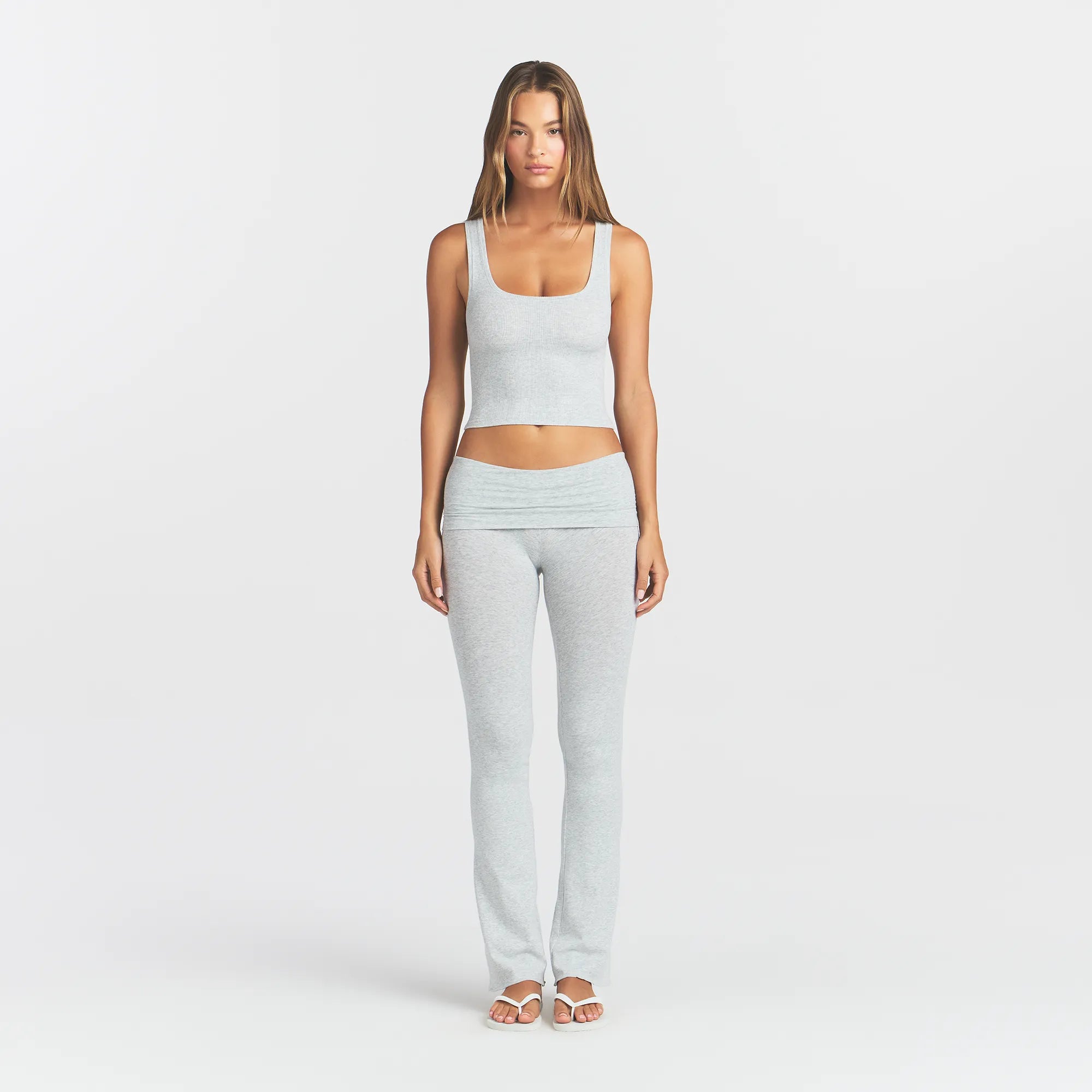 COTTON RIB TANK | LIGHT HEATHER GREY - Image 4