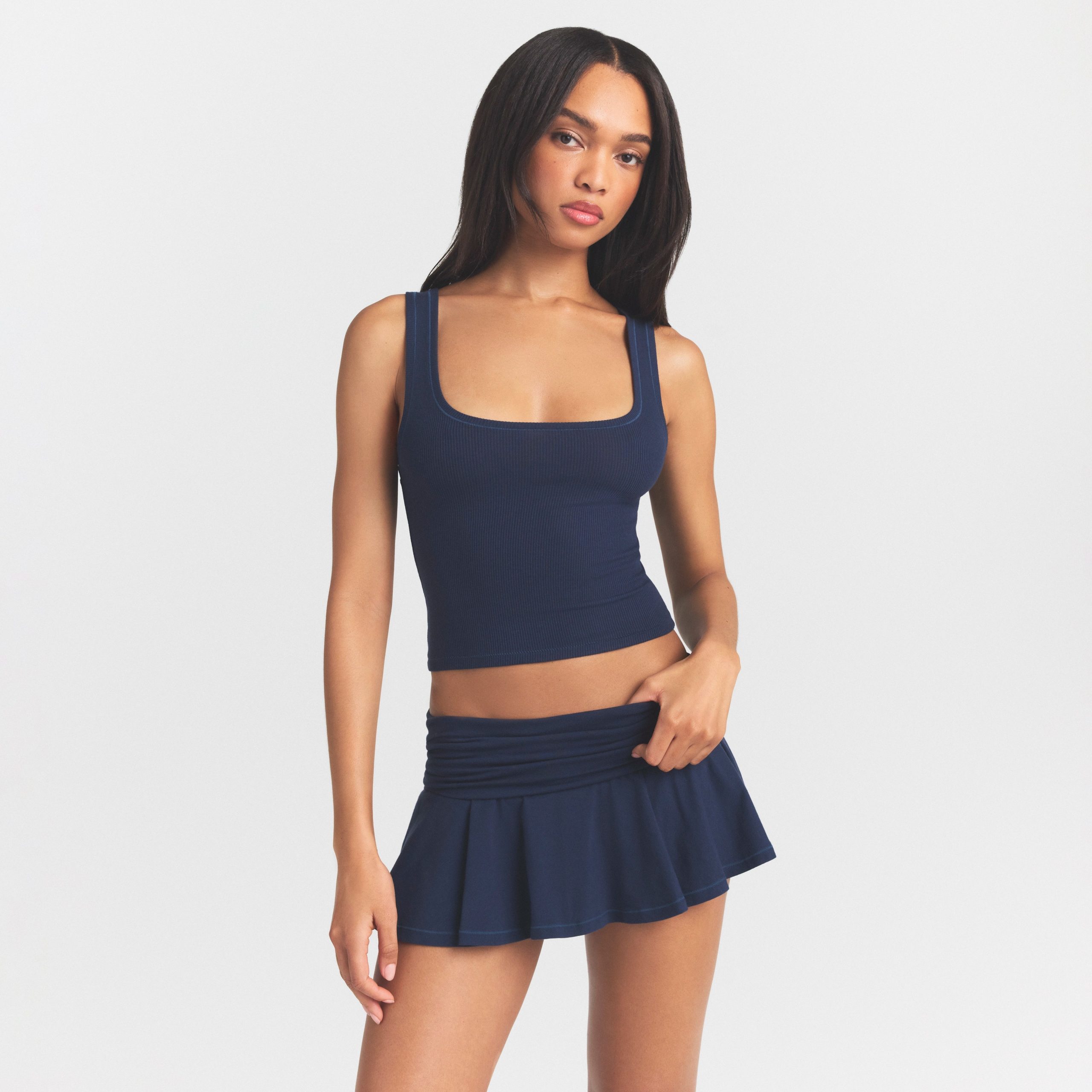 COTTON RIB TANK | NAVY - Image 3