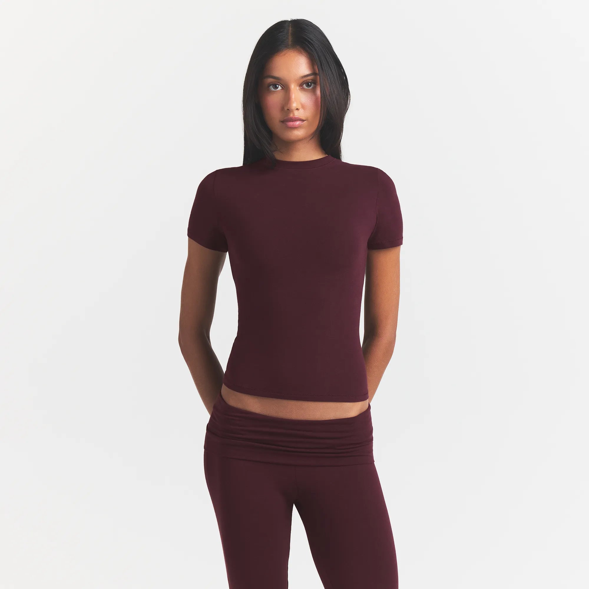 COTTON JERSEY T-SHIRT | CURRANT - Image 3