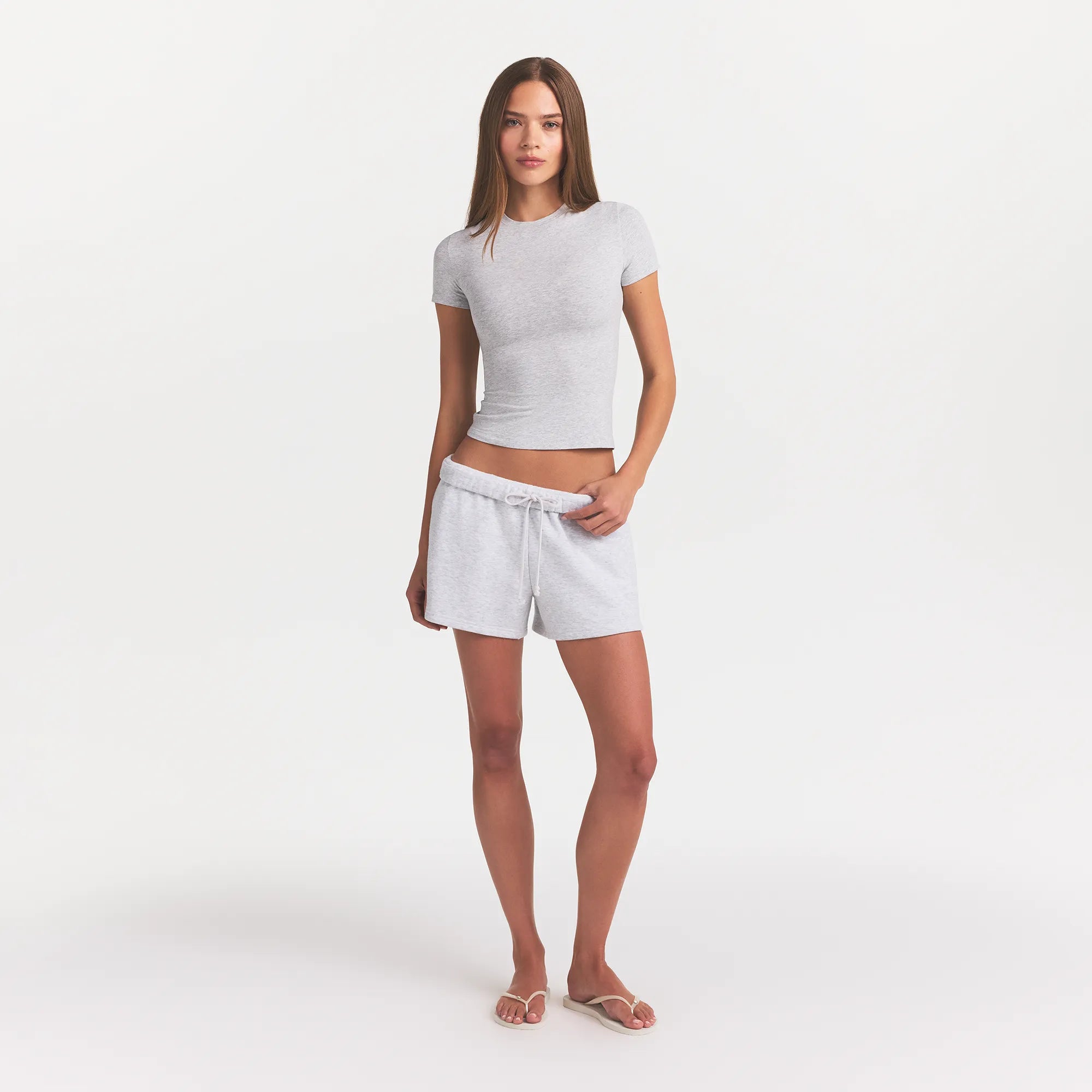 COTTON JERSEY T-SHIRT | LIGHT HEATHER GREY - Image 2