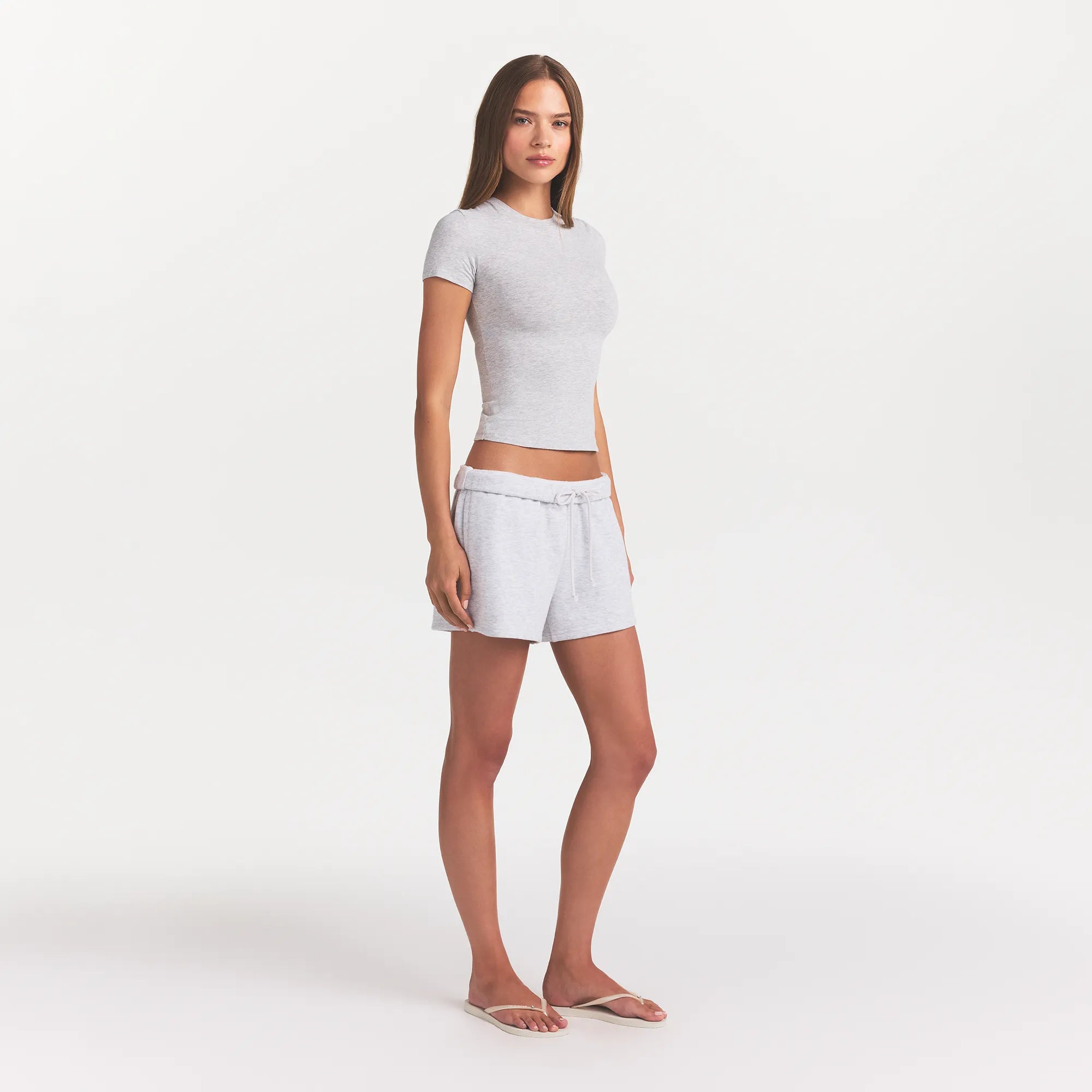 COTTON JERSEY T-SHIRT | LIGHT HEATHER GREY - Image 4