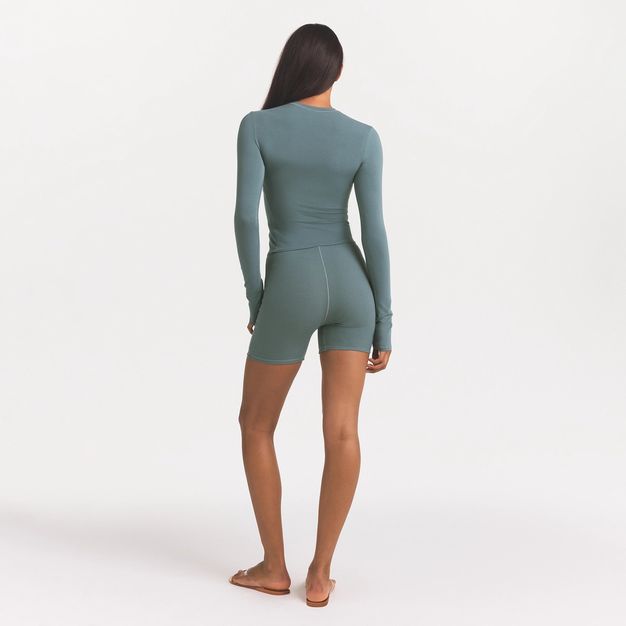 COTTON JERSEY LONG SLEEVE T-SHIRT | KYANITE - Image 4