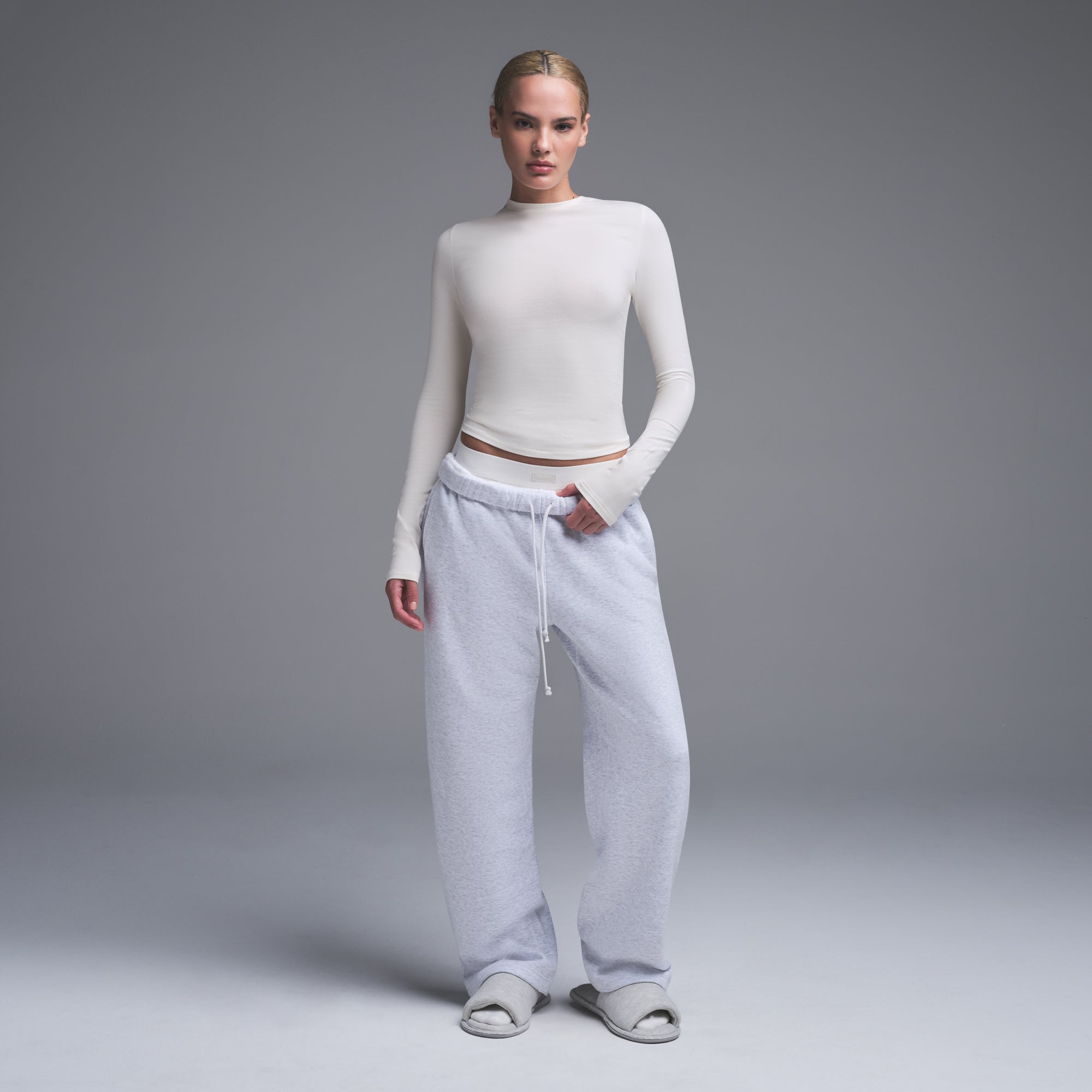 COTTON JERSEY LONG SLEEVE T-SHIRT | MARBLE - Image 2