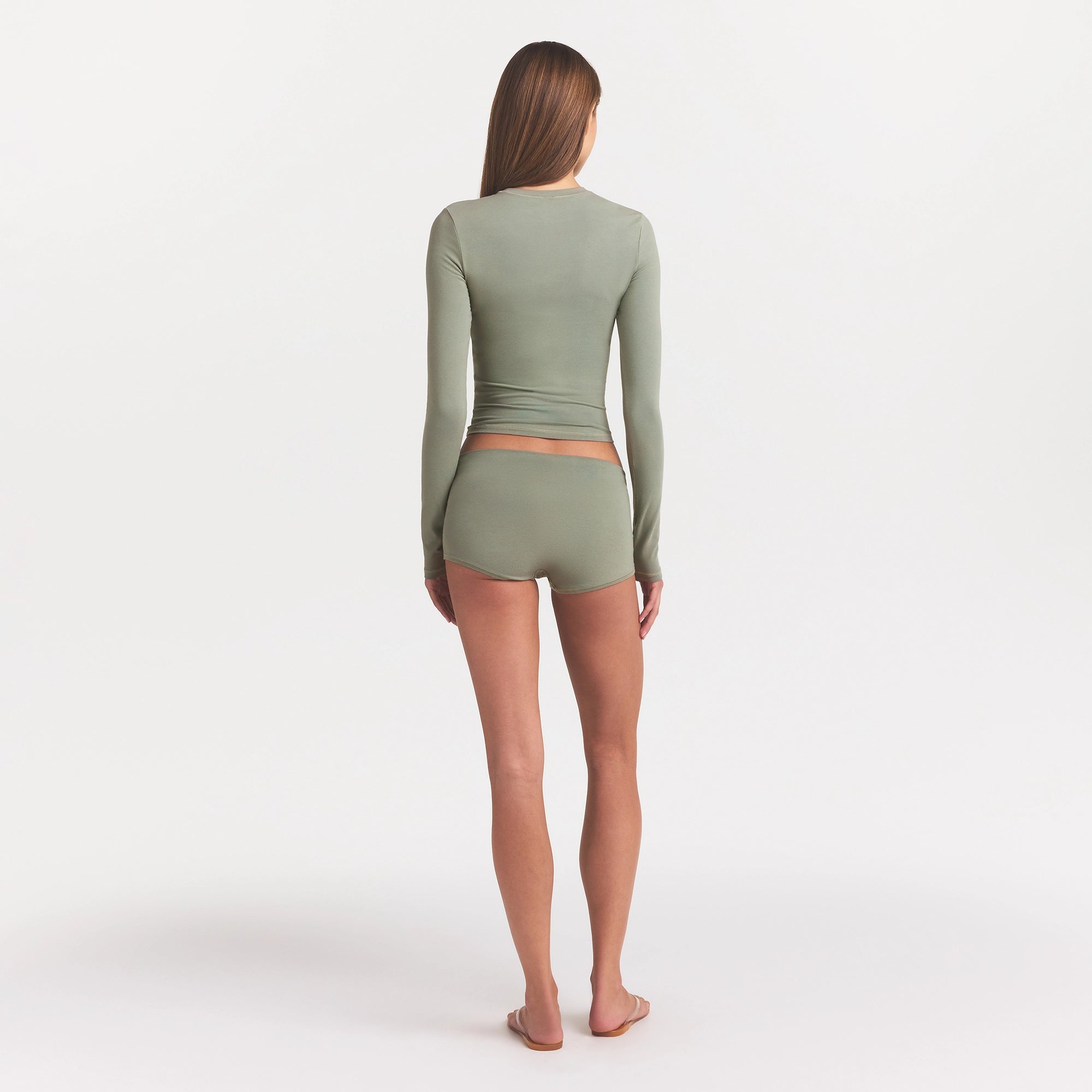 COTTON JERSEY LONG SLEEVE T-SHIRT | MINERAL - Image 4