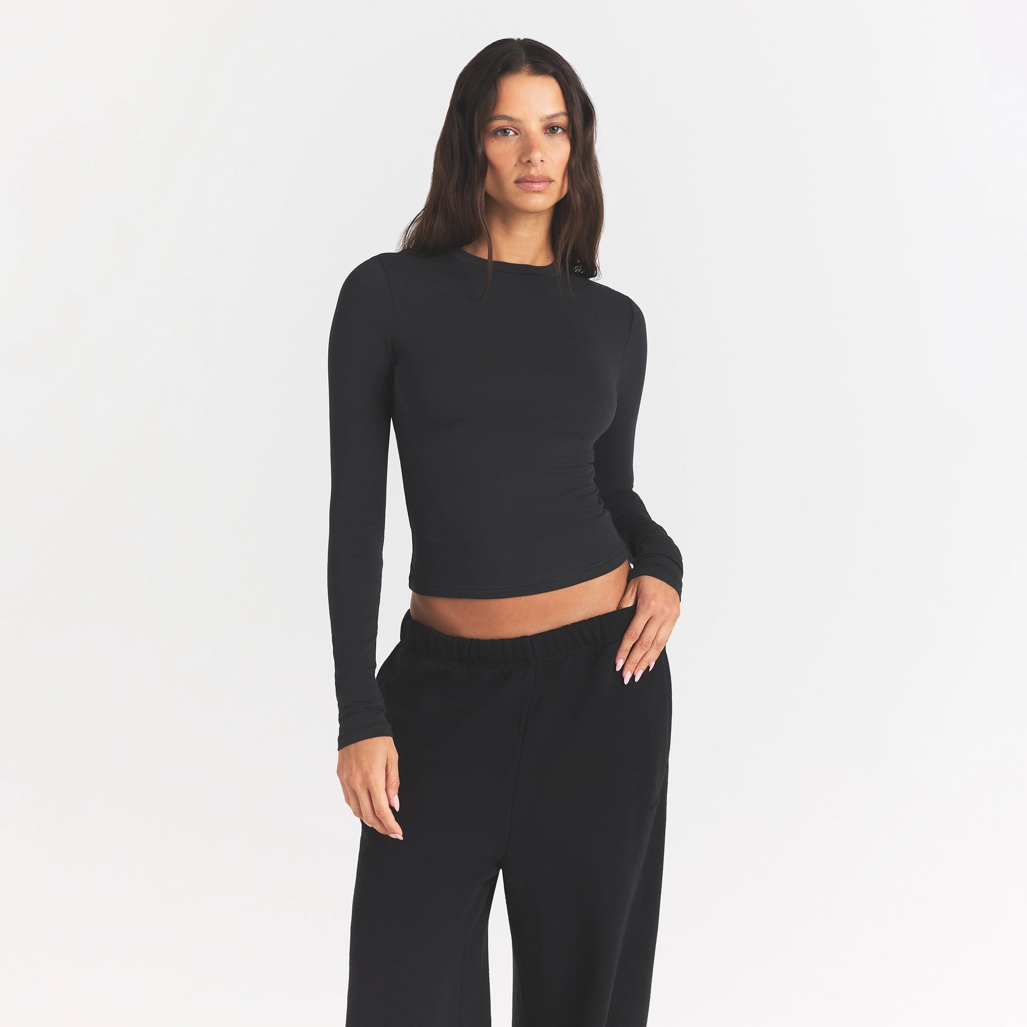 COTTON JERSEY LONG SLEEVE T-SHIRT | SOOT - Image 3