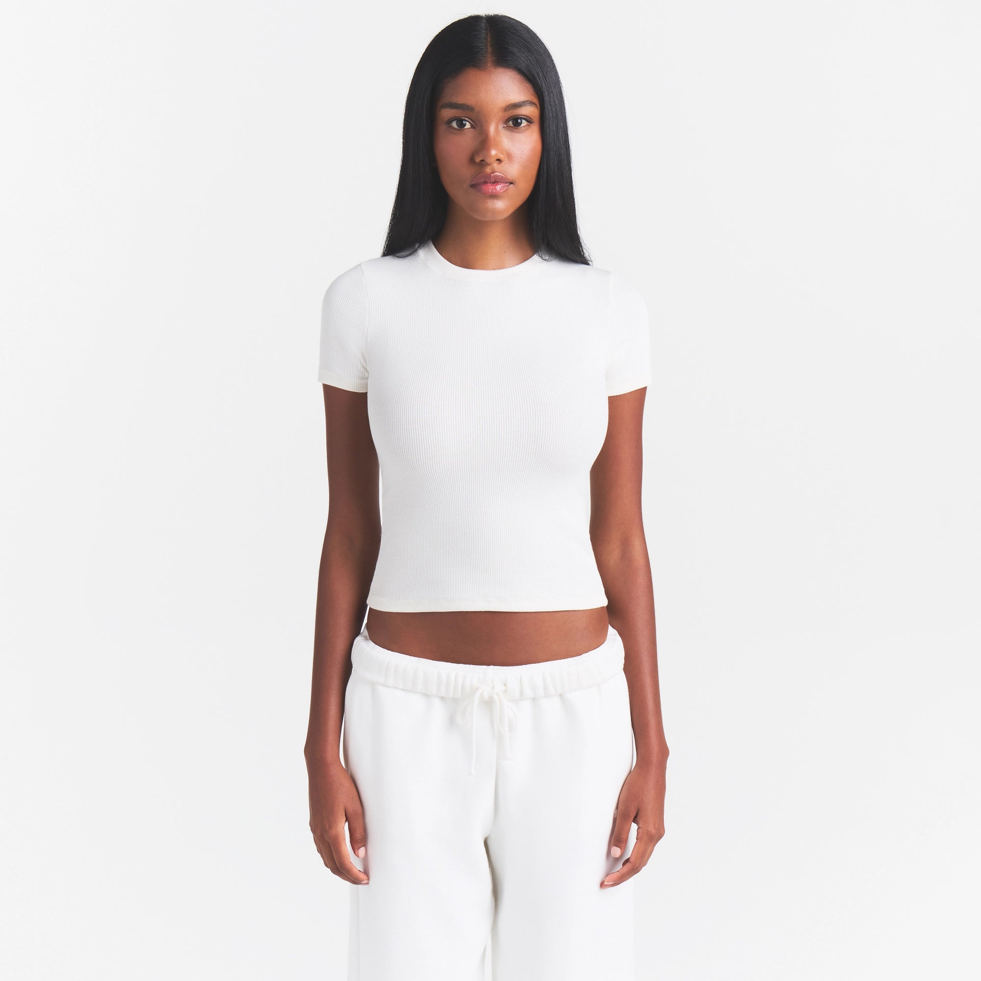 COTTON RIB T-SHIRT | MARBLE - Image 4