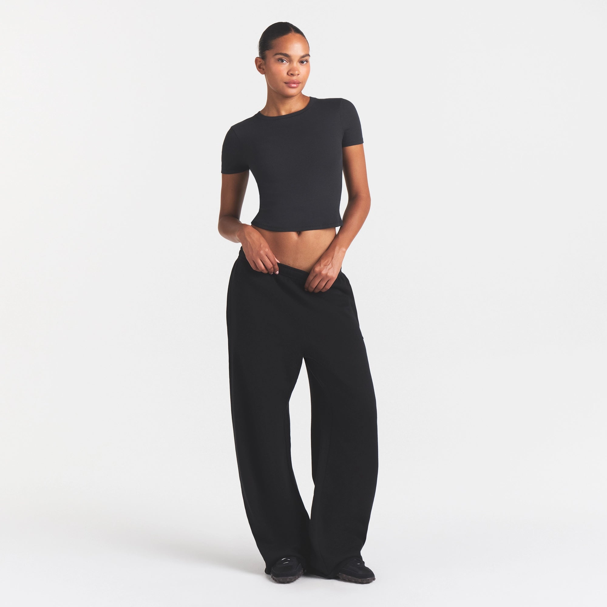 COTTON RIB T-SHIRT | SOOT - Image 2