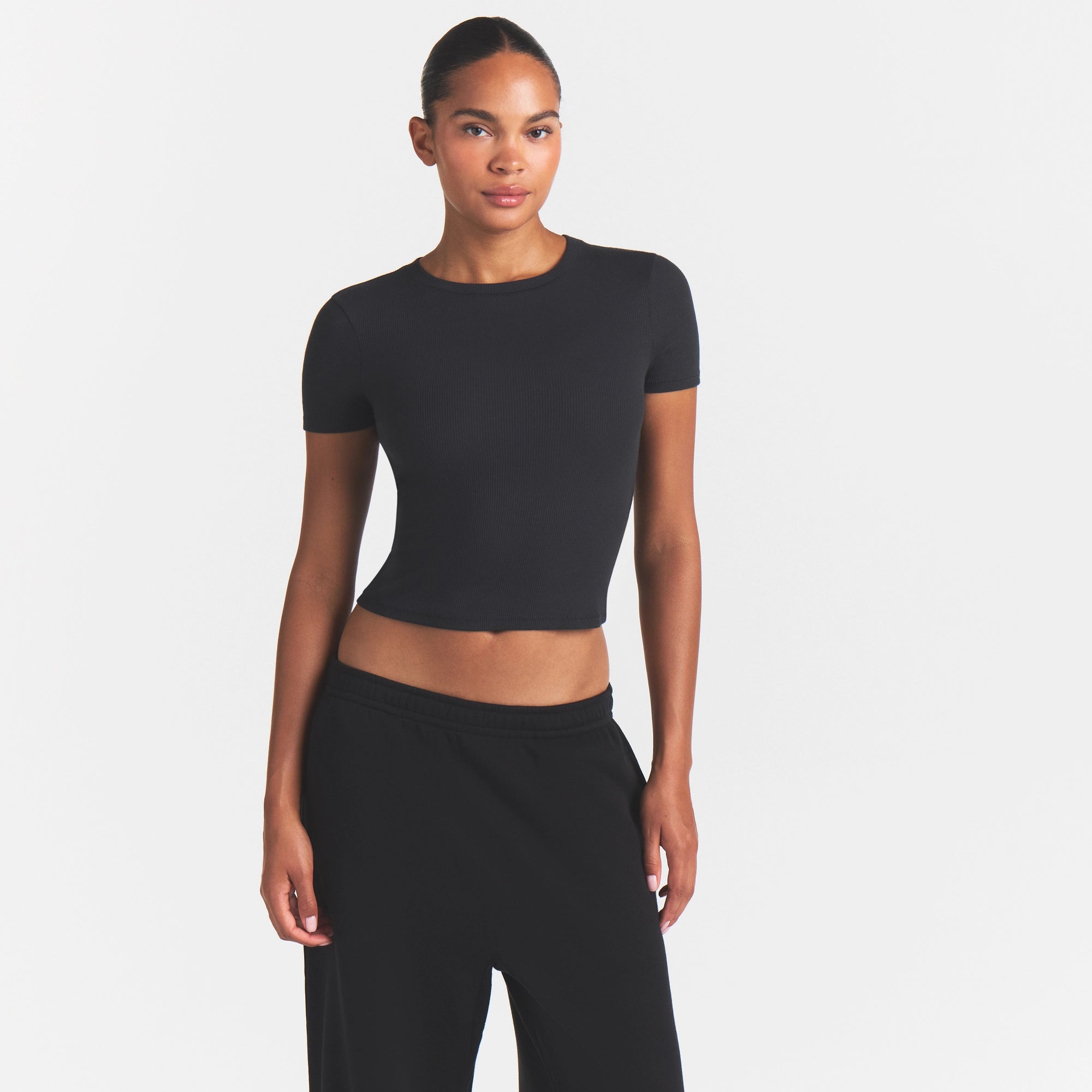 COTTON RIB T-SHIRT | SOOT - Image 3