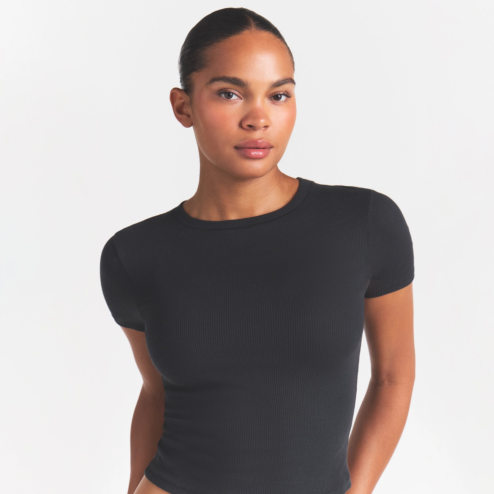 COTTON RIB T-SHIRT | SOOT - Image 4