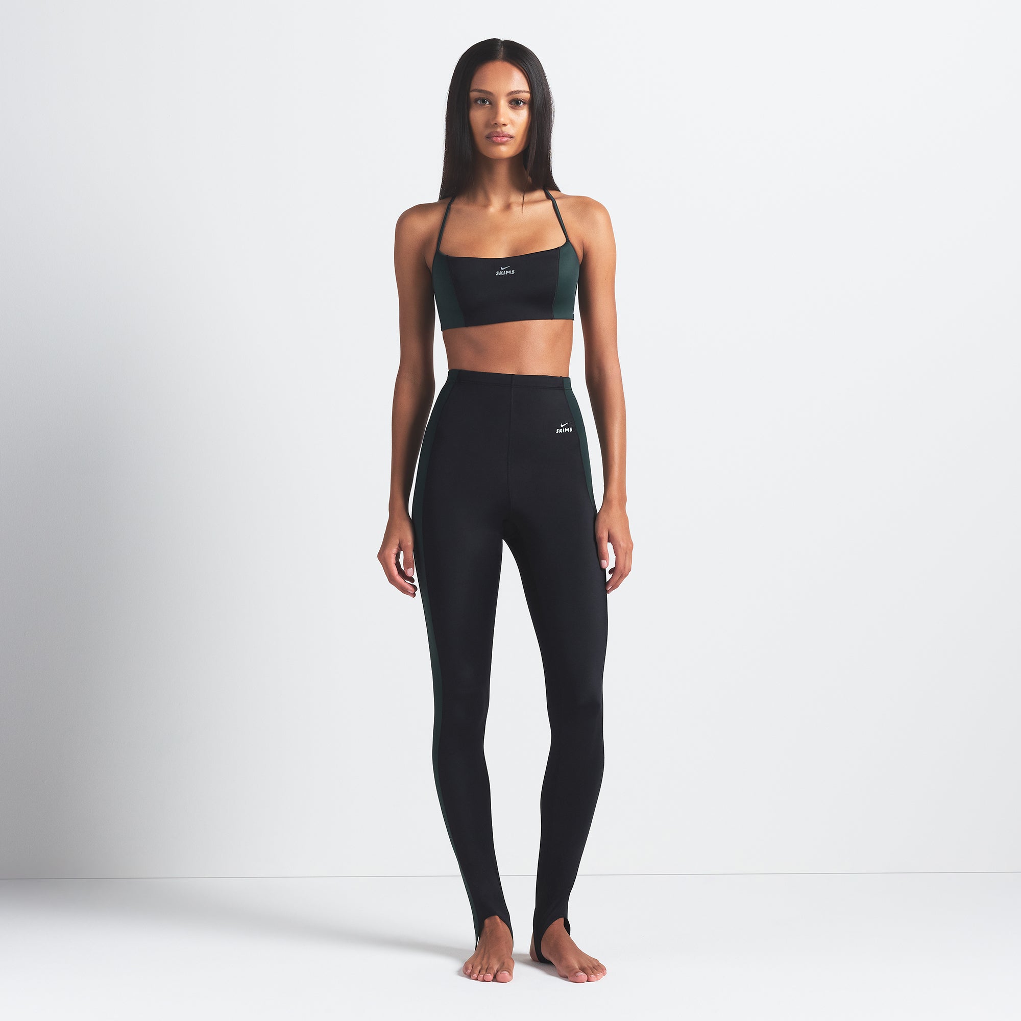 NikeSKIMS SHINE MICRO SCOOP BRA | OBSIDIAN AND DARK TEAL - Image 5