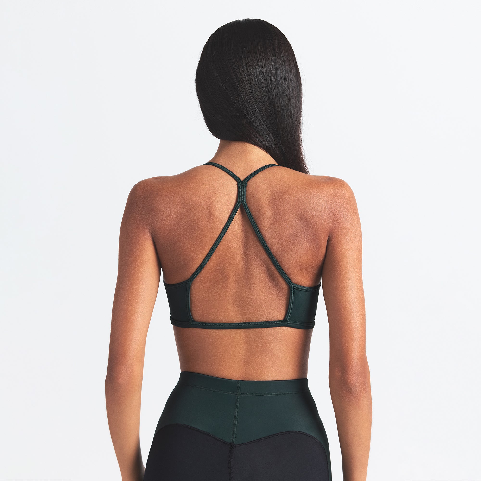 NikeSKIMS SHINE MICRO SCOOP BRA | OBSIDIAN AND DARK TEAL - Image 4