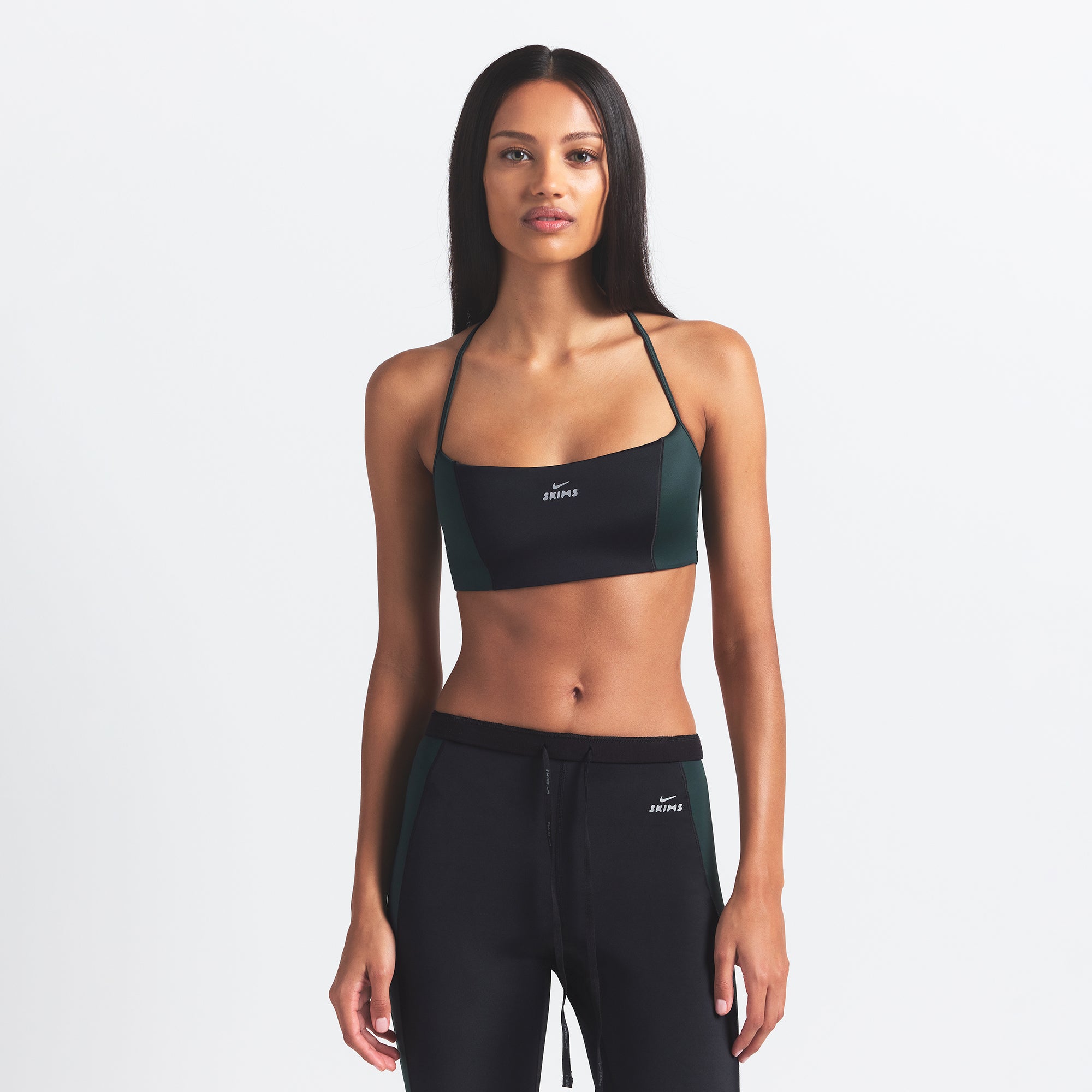 NikeSKIMS SHINE MICRO SCOOP BRA | OBSIDIAN AND DARK TEAL - Image 3