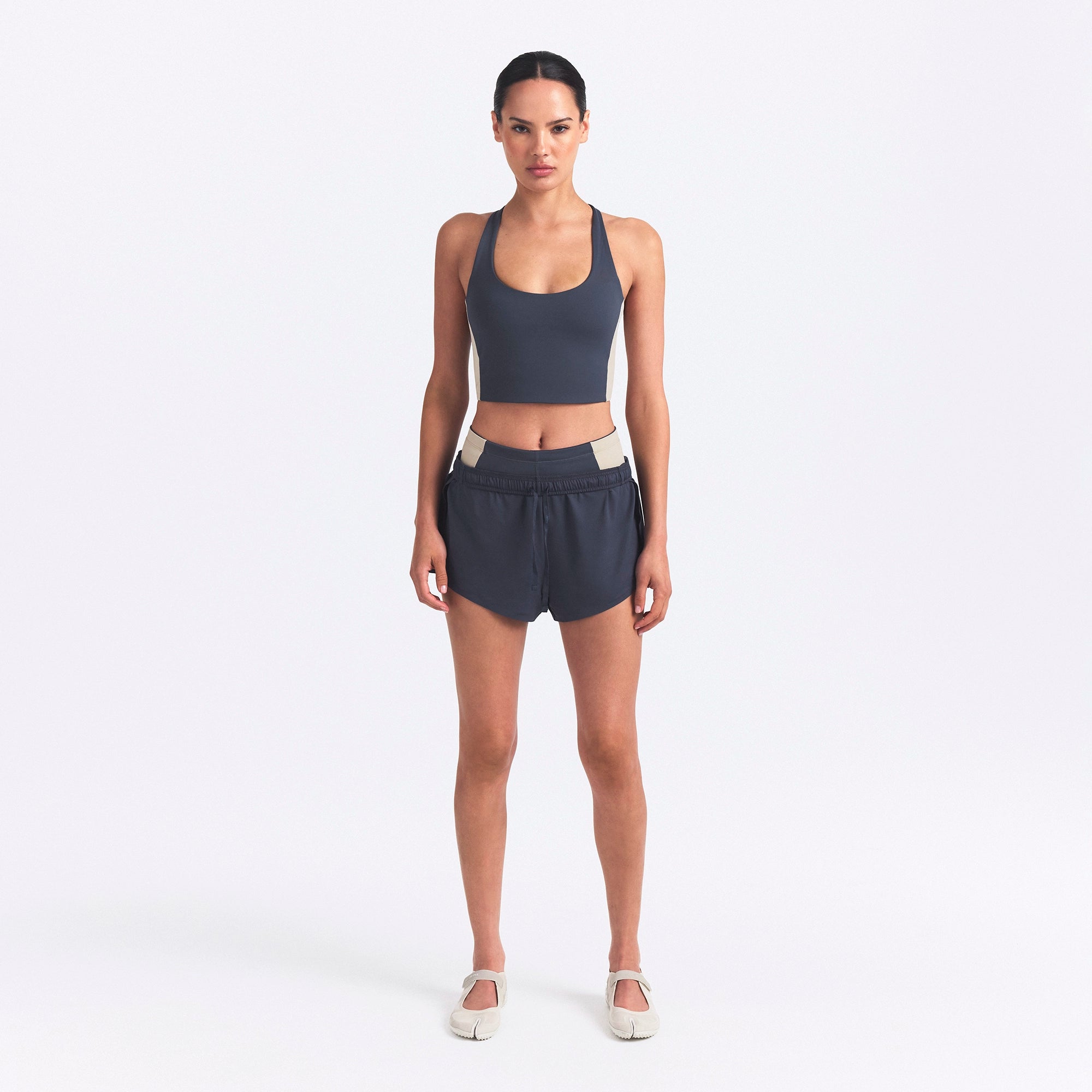 NikeSKIMS MATTE SHINE MIX RACERBACK BRA TOP | DEEP ROYAL AND STONE - Image 2