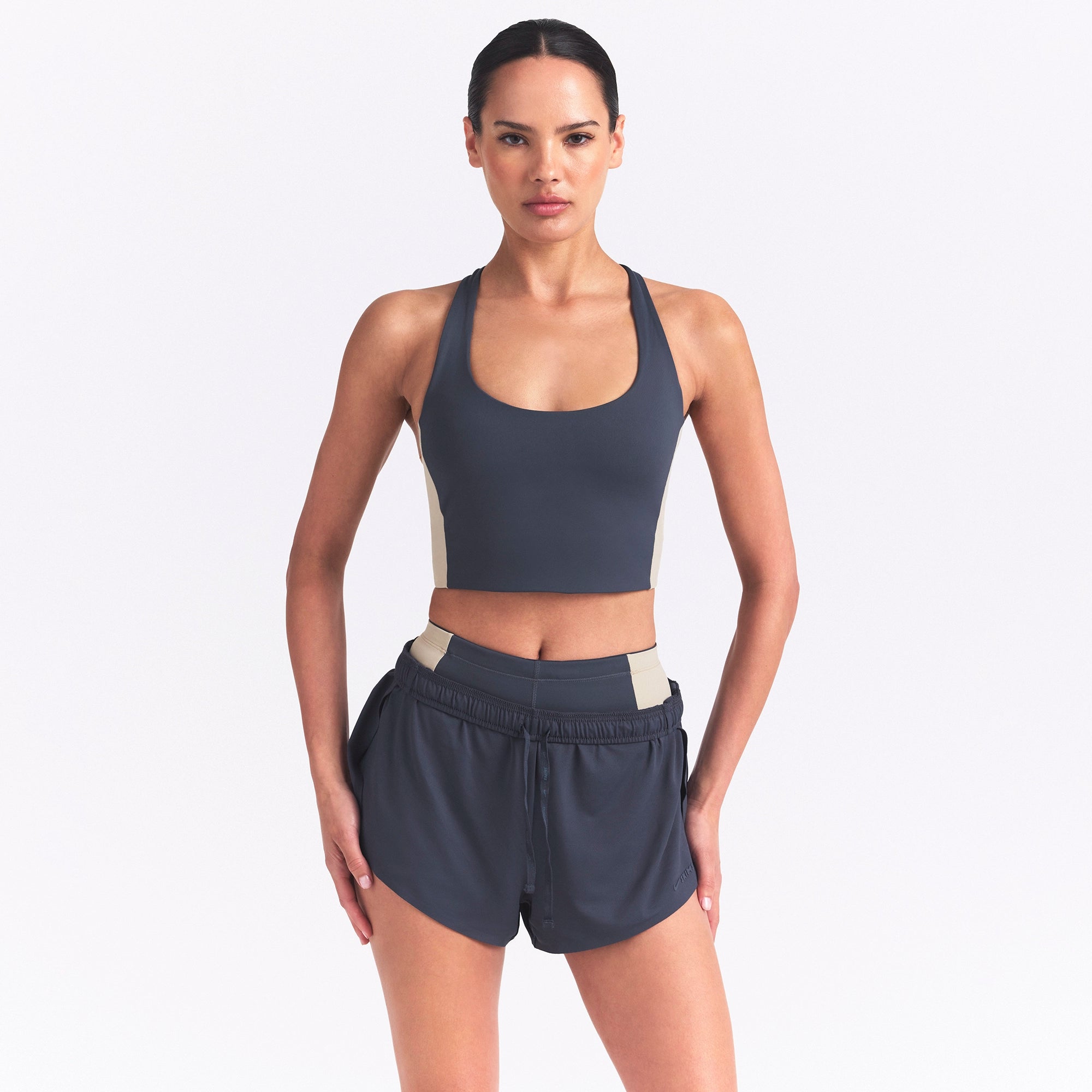 NikeSKIMS MATTE SHINE MIX RACERBACK BRA TOP | DEEP ROYAL AND STONE - Image 3