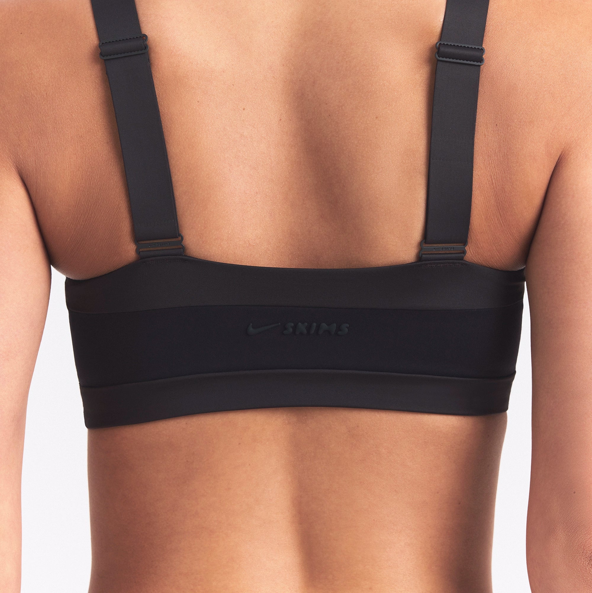 NikeSKIMS MATTE SHINE MIX STRAIGHT NECK BRA | OBSIDIAN AND IGNEOUS - Image 4