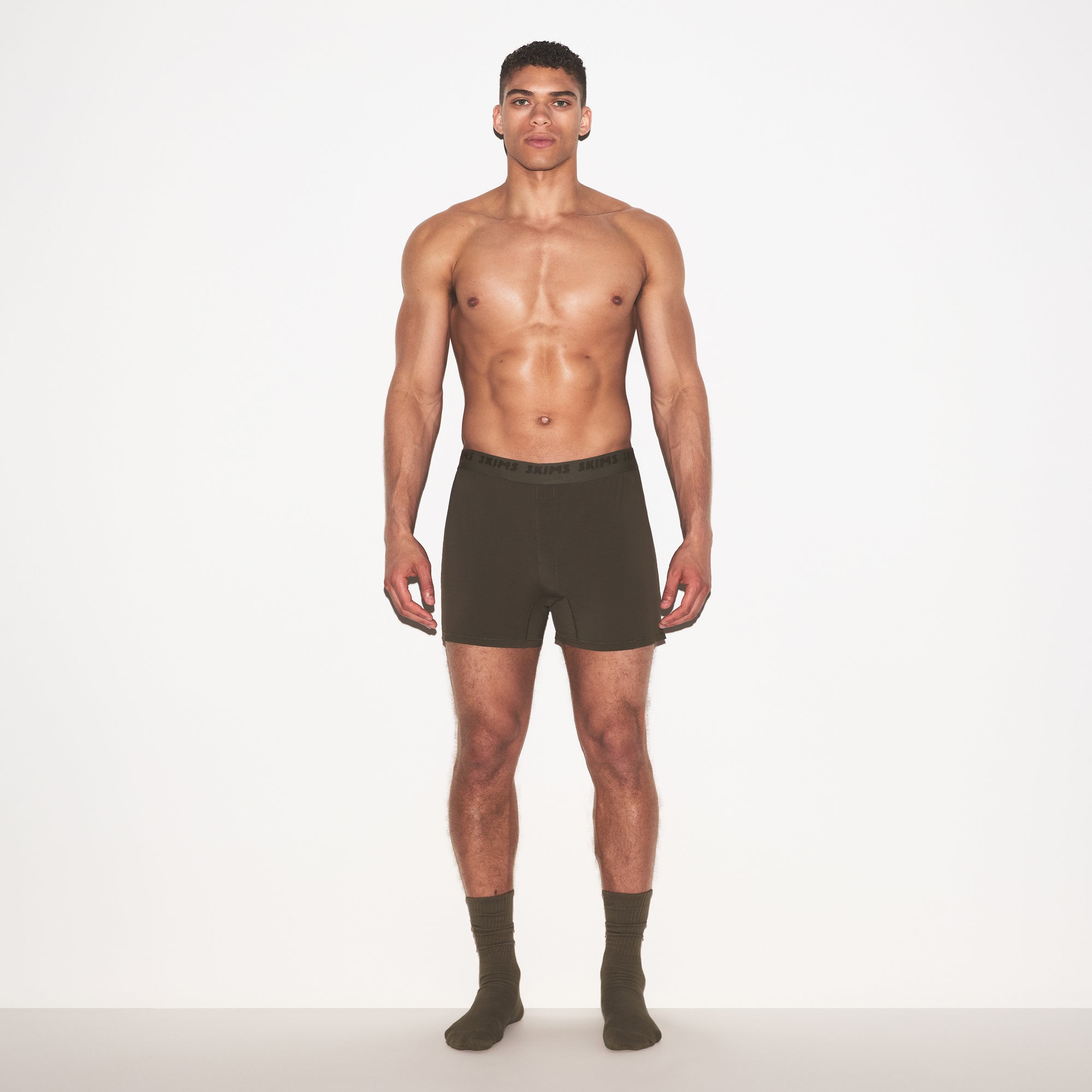 SKIMS STRETCH MENS KNIT BOXER | LODEN - Image 2
