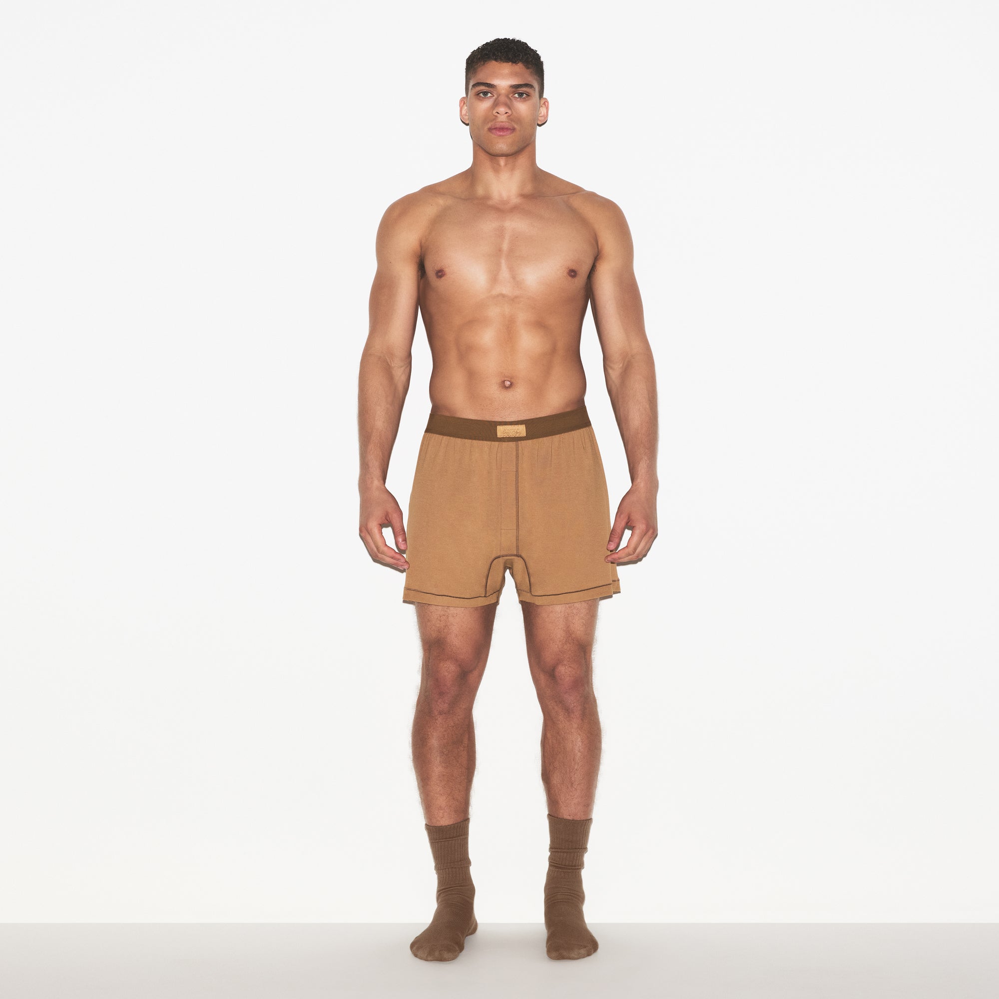 SKIMS COTTON MENS KNIT BOXER 3-PACK | RUSSET MULTI - Image 2