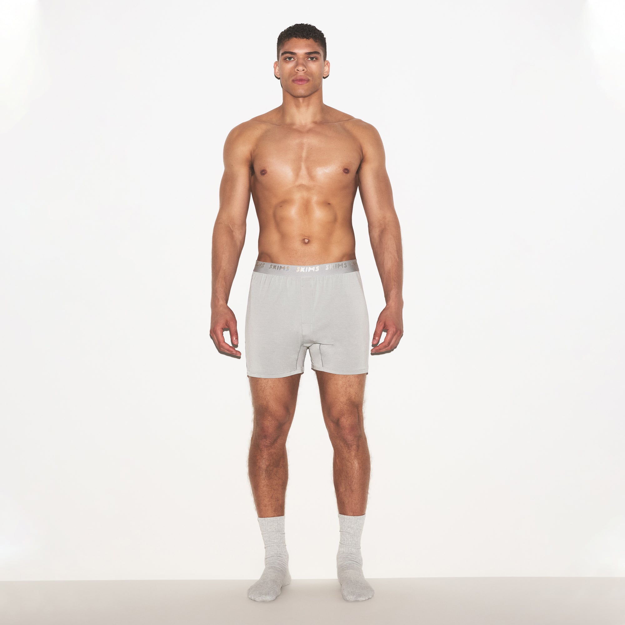 SKIMS STRETCH MENS KNIT BOXER 3-PACK | GUNMETAL MULTI - Image 3