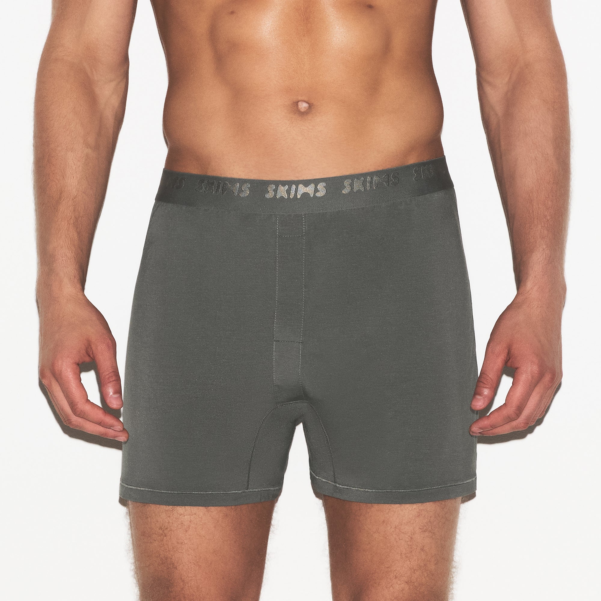 SKIMS STRETCH MENS KNIT BOXER 3-PACK | GUNMETAL MULTI - Image 7