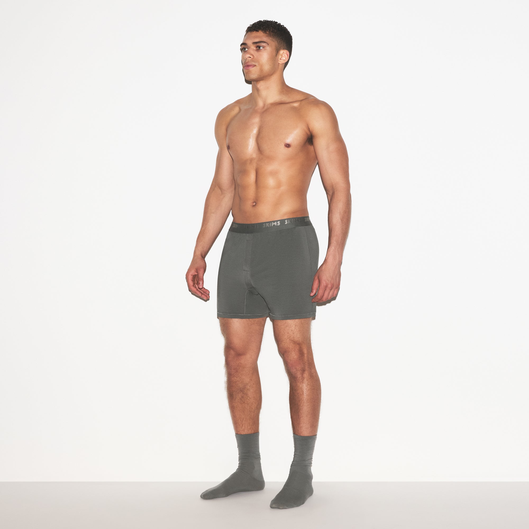 SKIMS STRETCH MENS KNIT BOXER 3-PACK | GUNMETAL MULTI - Image 8