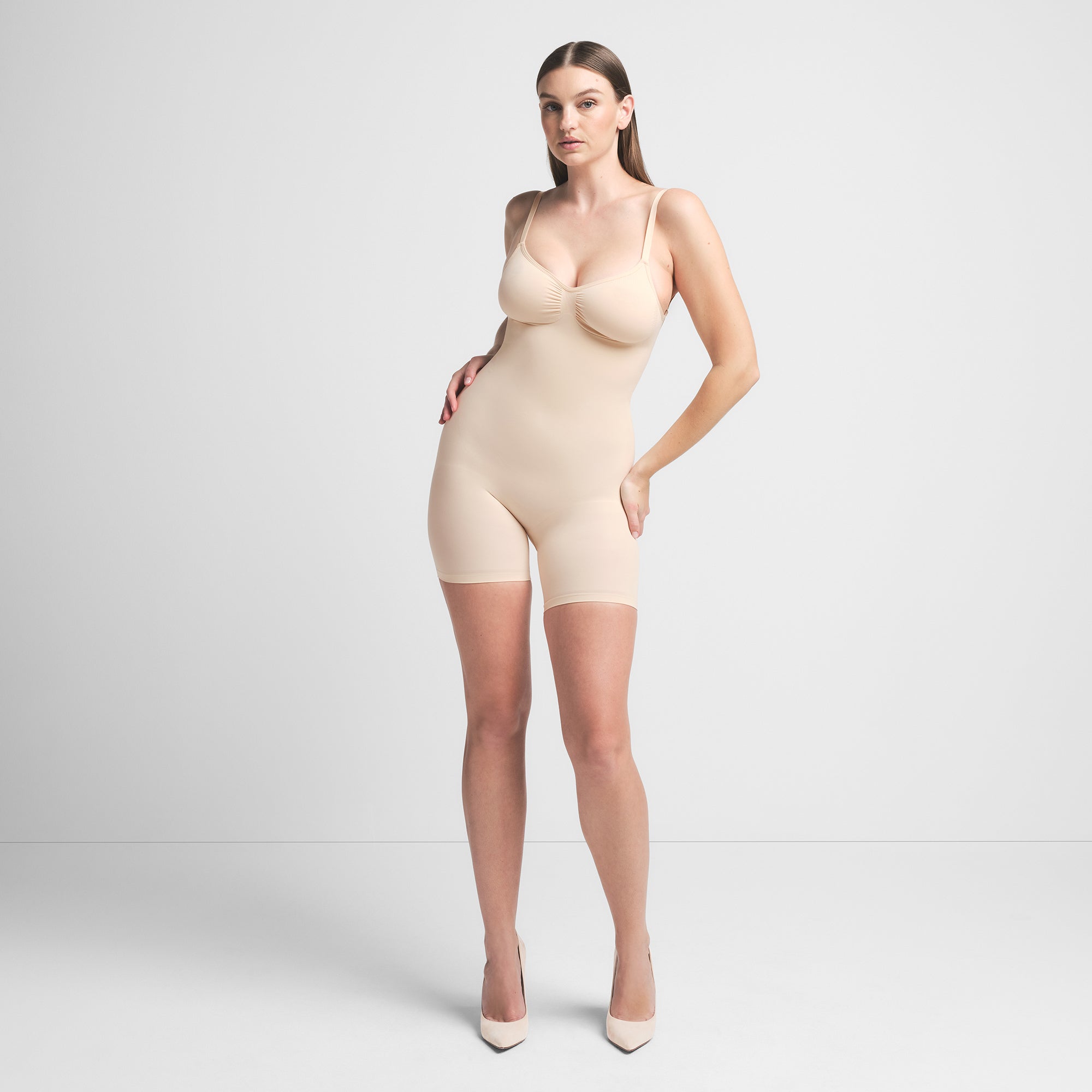 SEAMLESS SCULPT LOW BACK MID THIGH BODYSUIT | SAND - Image 5