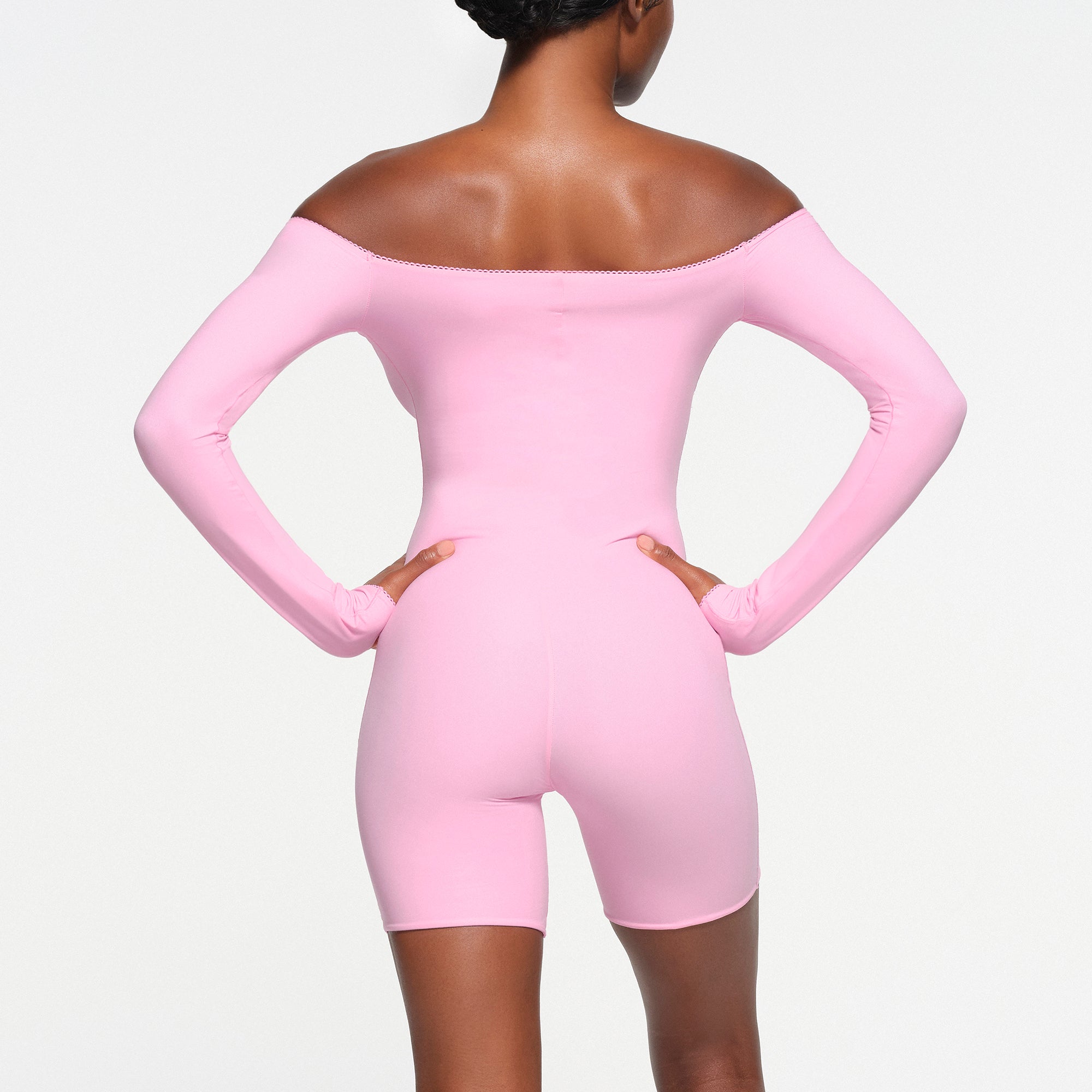 FITS EVERYBODY PICOT OFF THE SHOULDER ONESIE | BUBBLE GUM - Image 4
