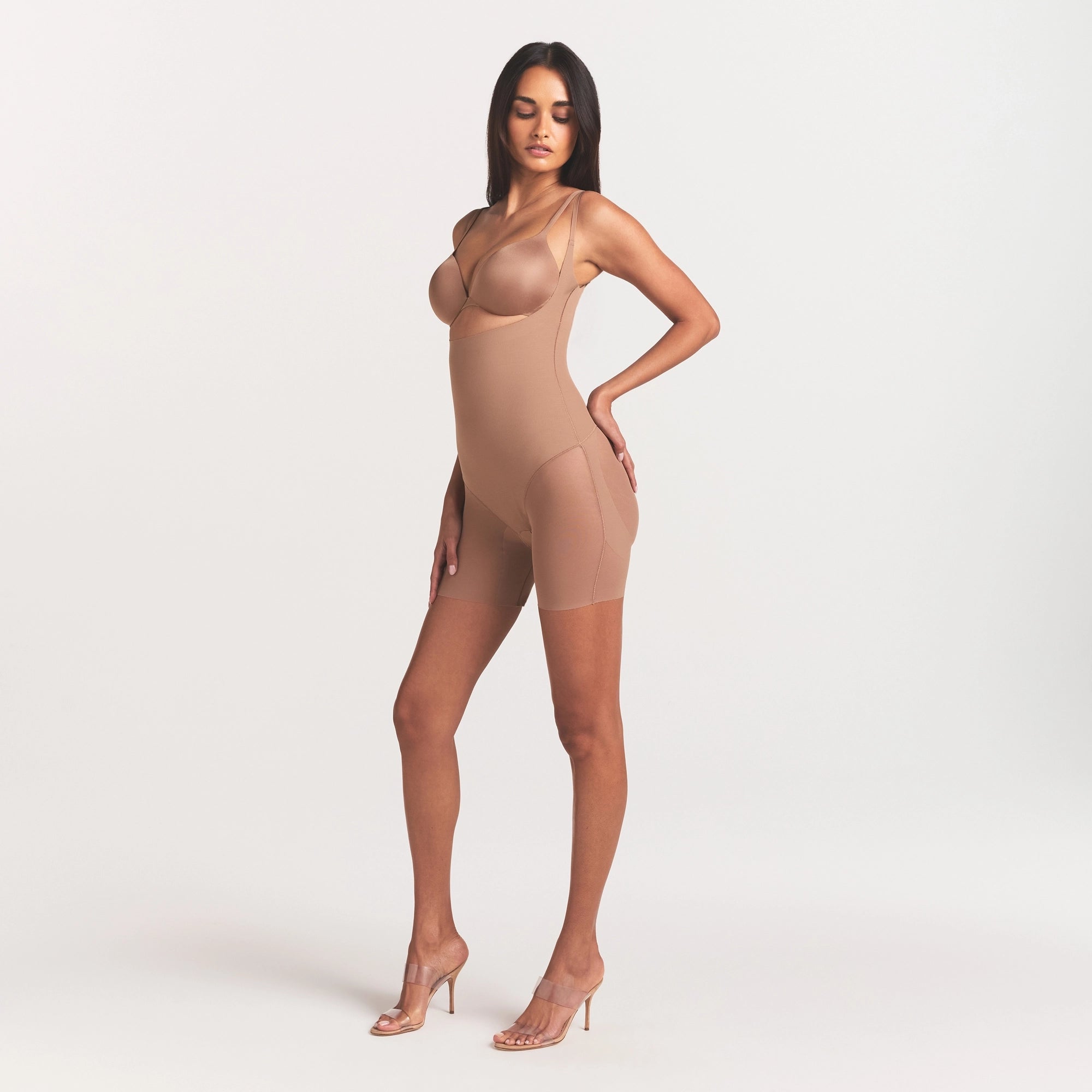 SKIMS BODY CORE SCULPT BACK SMOOTHING OPEN BUST MID THIGH BODYSUIT | SIENNA - Image 4