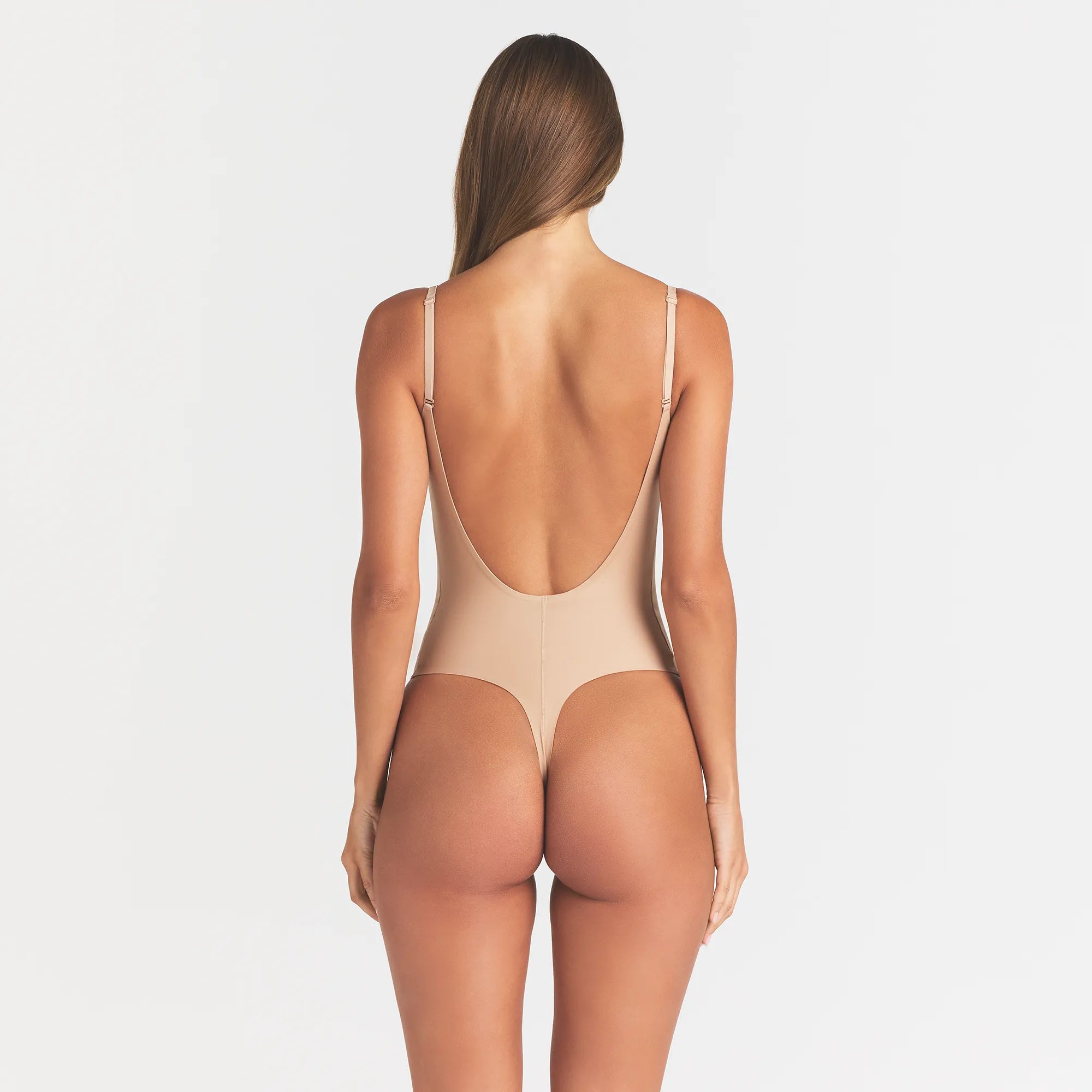 SKIMS BODY SCOOP LOW BACK THONG BODYSUIT | CLAY - Image 3