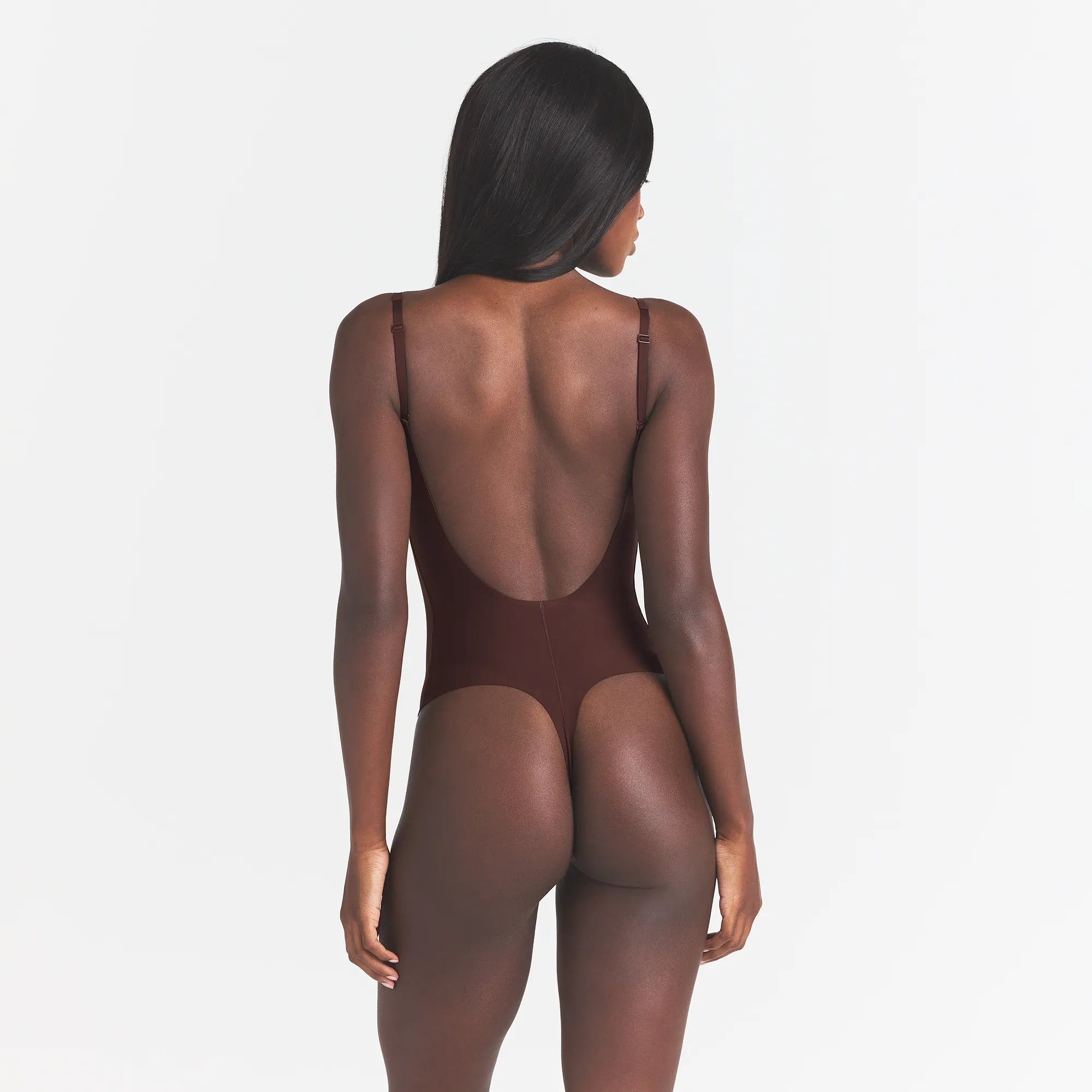 SKIMS BODY SCOOP LOW BACK THONG BODYSUIT | COCOA - Image 3